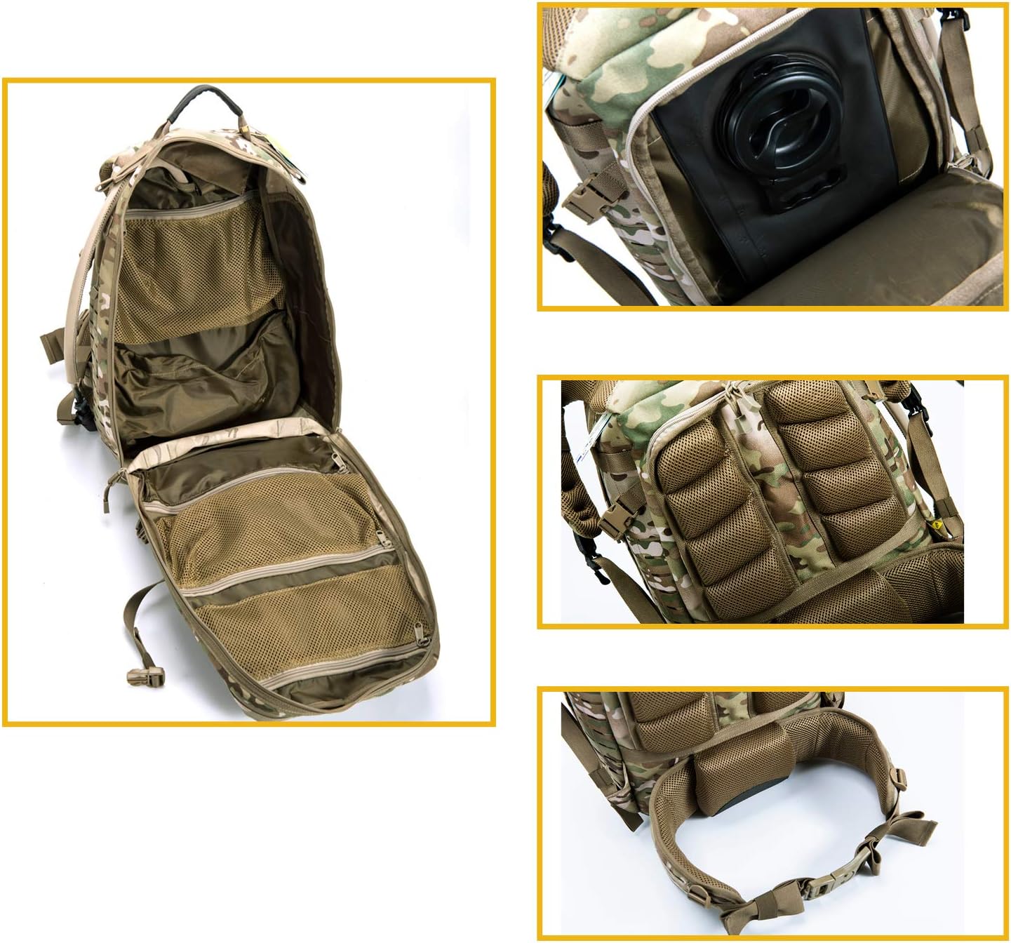 MT Adventure 48H Military Rucksack MOLLE Tactical Assault Pack with Hydration 3L Bladder