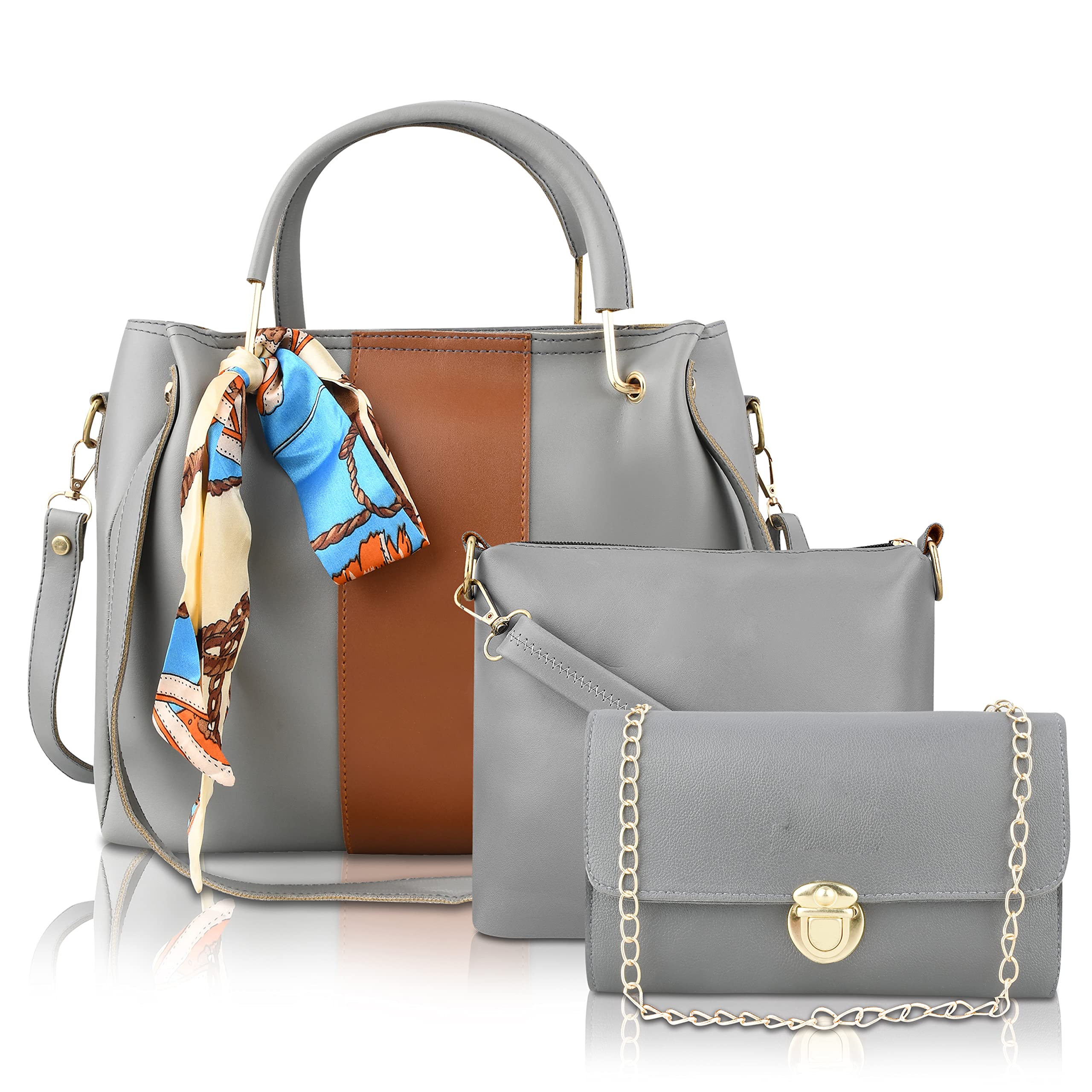 Fargo Handbag For Women And Girls Combo Set Of 3 (Grey_Tie_FGO-482) (B0B7XGVDX8) Amazon Price History, Amazon Price Tracker