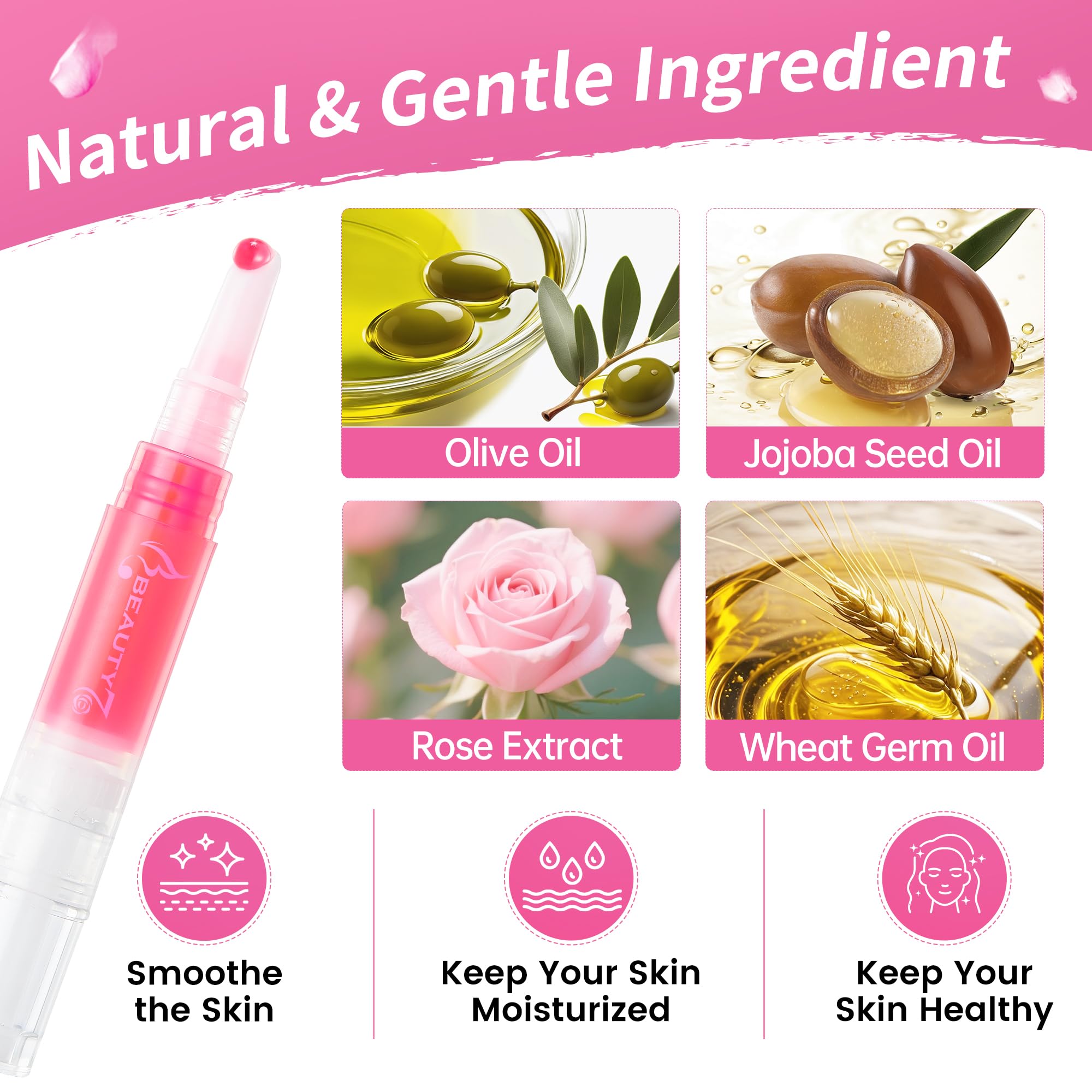 Beauty7 Stylo à Cire Précision Wand Formule Naturelle Végétalienne Epilateur pour Visage 5g Crayon à Cire 20 Bandes de Coton Réutilisables 15pcs Lingettes Après Epilation