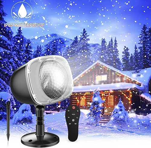 Miniatura 1 de Proyector de luz de Navidad, para interiores y exteriores, proyector de luces con control remoto, lámpara giratoria para Halloween, Navidad, boda,