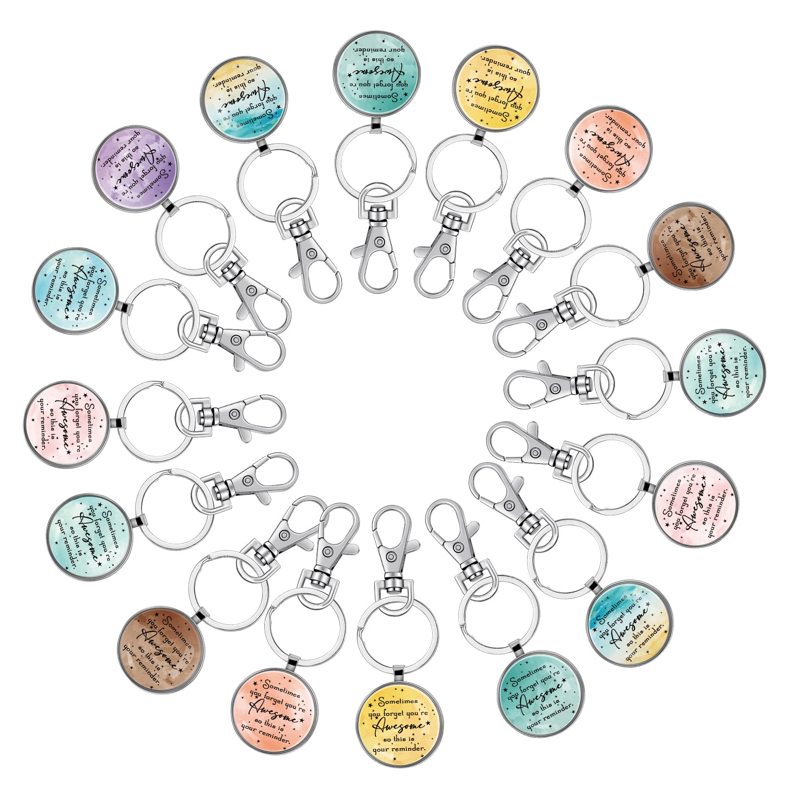 Fumete 36 piezas Sometimes You Forget You're Awesome llaveros inspiradores de graduación para mujeres y hombres, regalos de joyería a granel para amigos, compañeros de trabajo y profesores, 9 estilos,