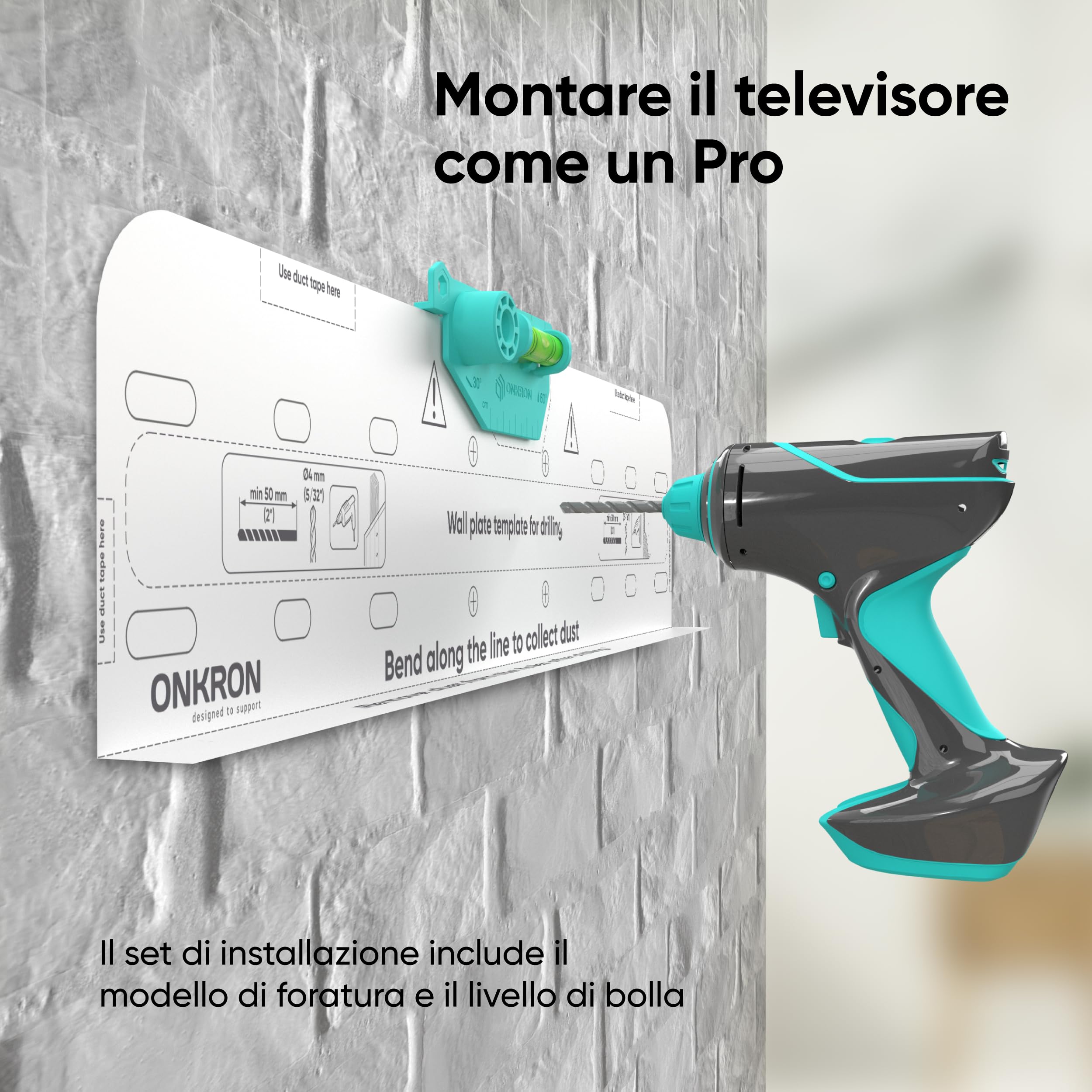 ONKRON Braccio Televisore da 32 a 70 pollici - Sostegno TV Muro Universale con Peso fino a 60 kg - Supporto Televisore a Parete con VESA 75x75-400x400 mm/Staffa per TV Inclinabile TM5-B Nero