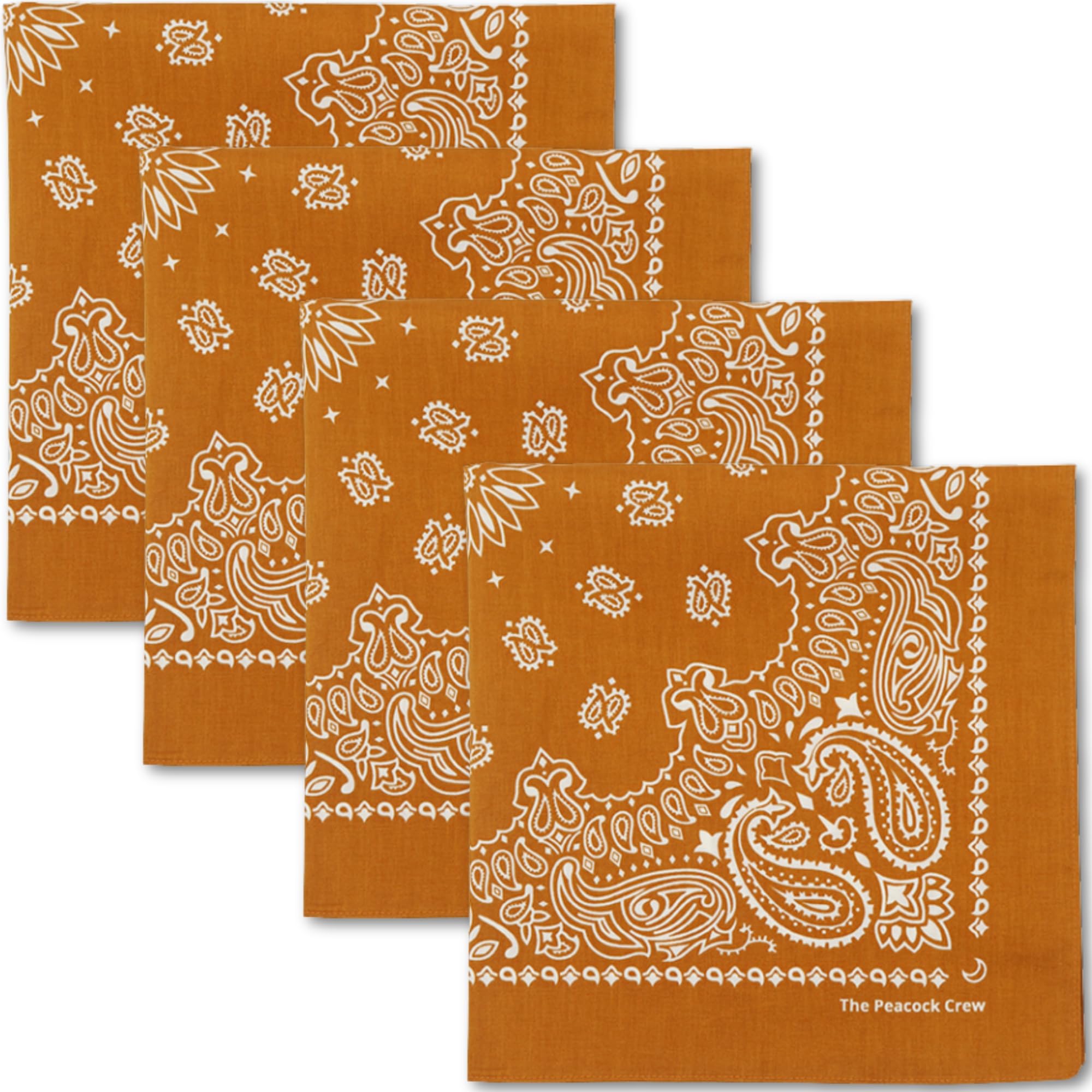 The Peacock Crew Premium Soft Cotton Bandanas Pack for Men and Women Paisley 22 x 22 inches