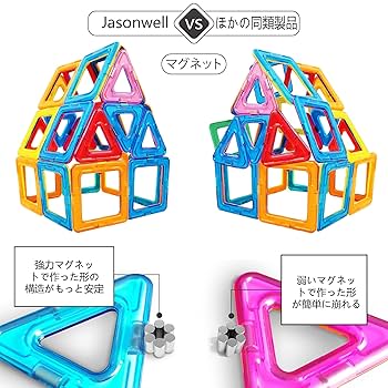 Amazon.co.jp: Jasonwell 42pcs マグネットブロック 磁気