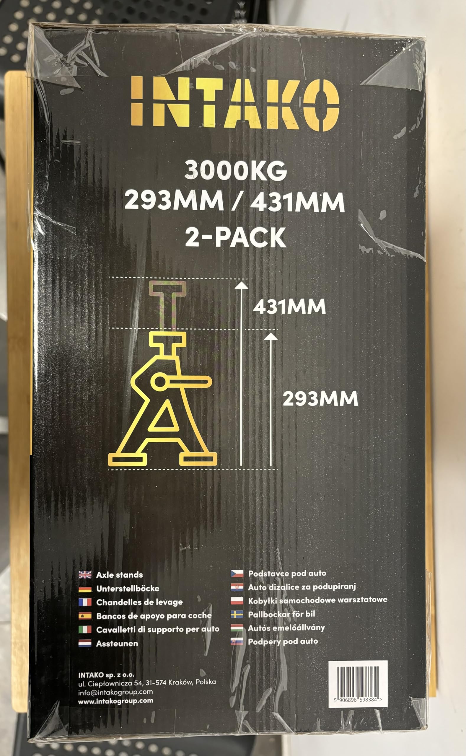 Cavalletti per auto 3T con gomma - set da 2 pezzi - Tuv G resistente per officina
