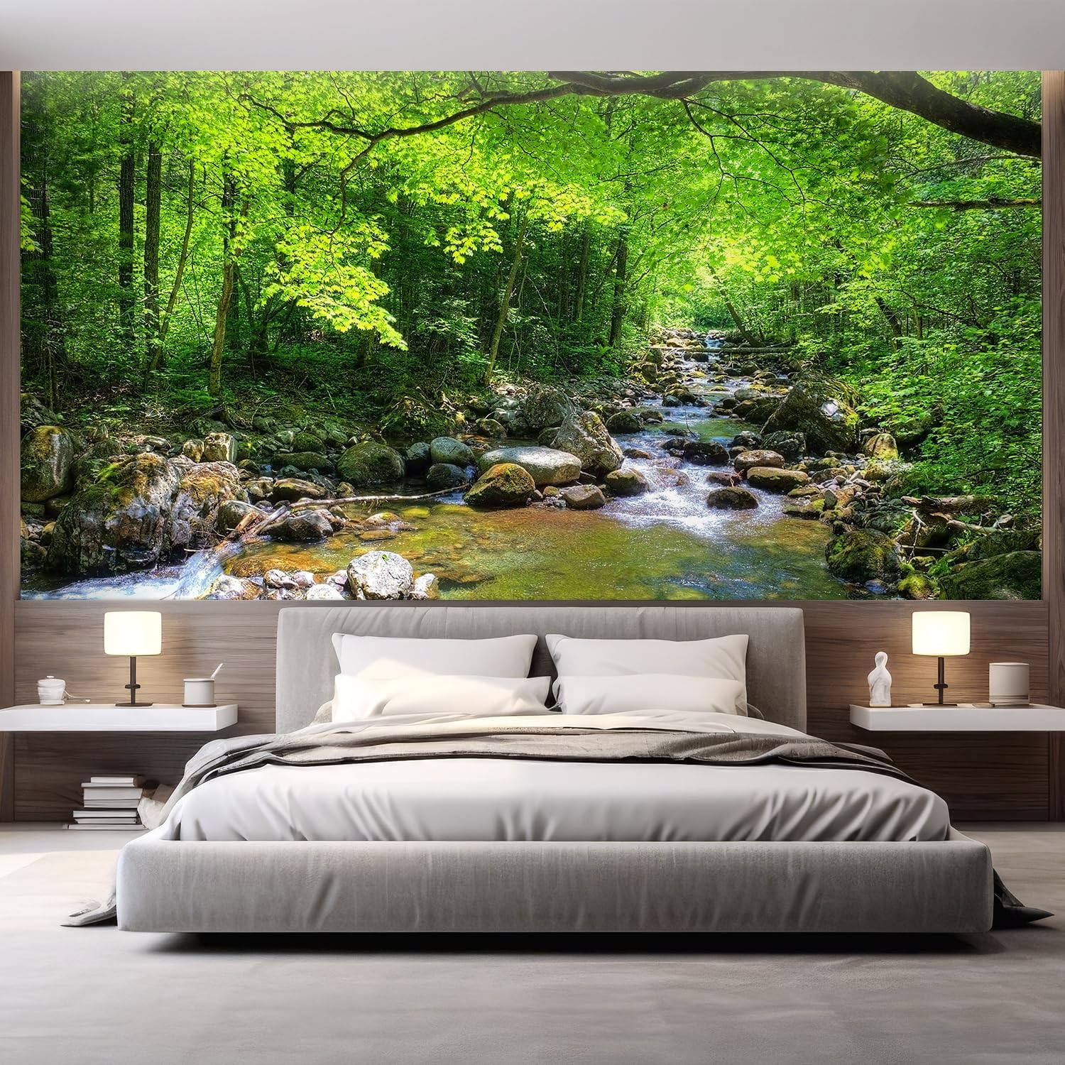 wall26 - Fall Forest Stream Smolny in Russian Primorye Reserve - Removable Wall Mural Self-Adhesive Large Wallpaper - 48x72 inches
