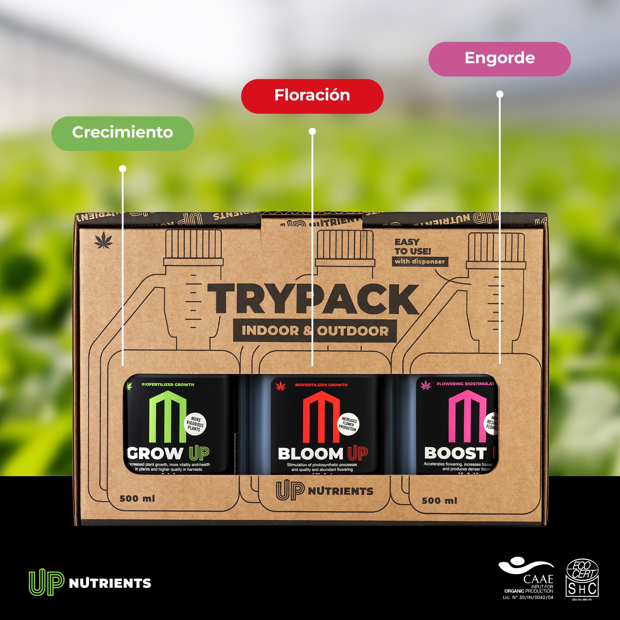 UP NUTRIENTS Trypack Grow, Bloom & Boost Dnger, 500 ml, 100 % organischer  Dnger fr den Innen- und Auenbereich, Bewurzelung, Wachstum und Dicke,  Bltenknospen, Stimulator fr Blumen und Pflanzen : Amazon.de: Garten