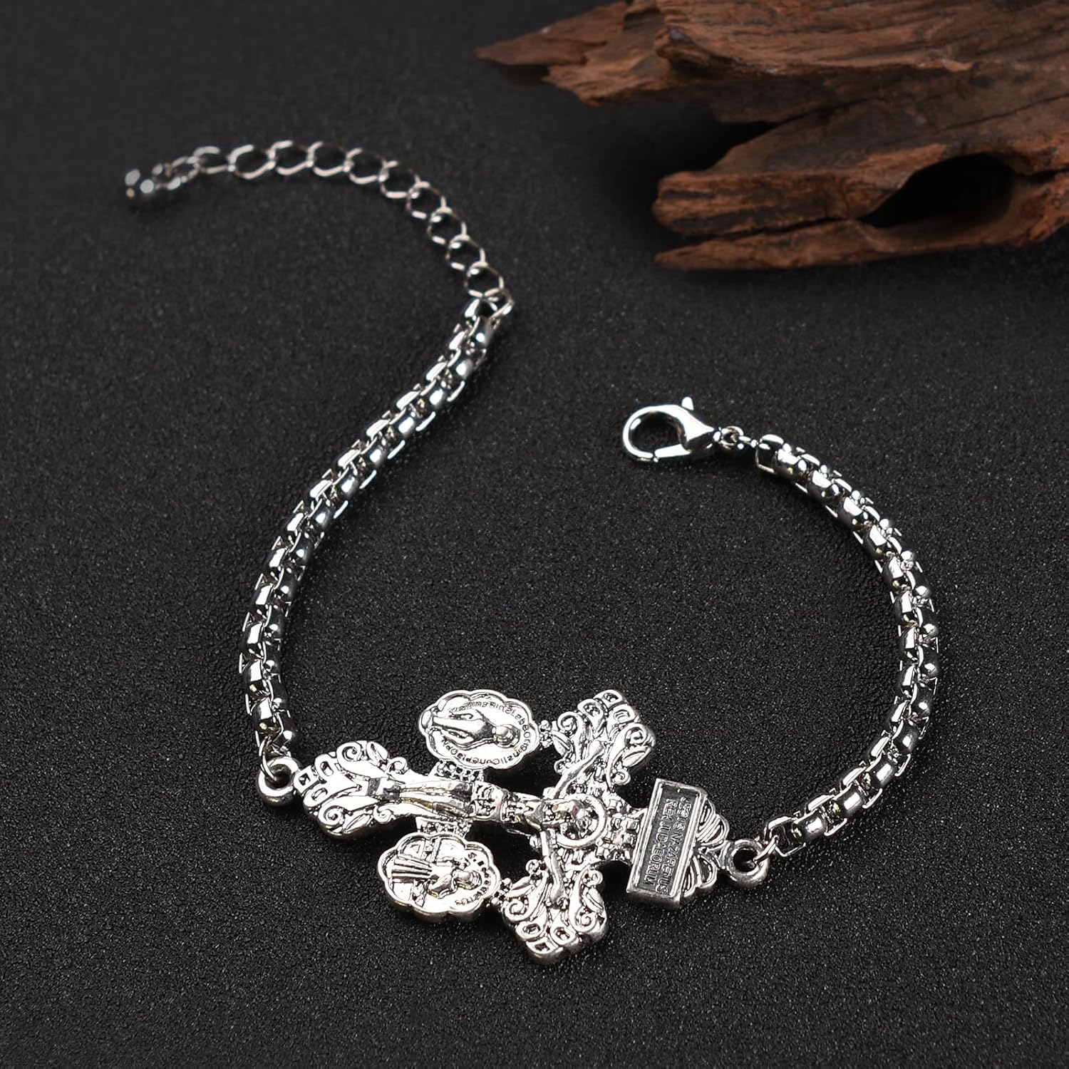 Pardon Crucifix Catholic Bracelet for Women Men,St Benedict Bracelet,Milagrosa Medal Bracelets,La Cruz Del Perdon Catolica,Crucifijo Del Perdon,Crucifijos Catolicos,Medalla De San Benito Bracelets - Image 6
