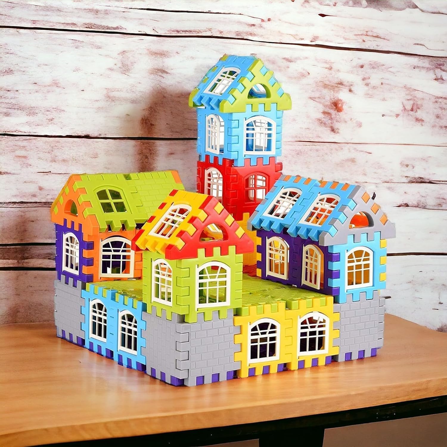 VIKUU Multi Colored 50 Pcs Mega Jumbo Home House Building Blocks with Attractive Windows and Smooth Rounded Edges - Building Blocks Toys and Games for Kids (50 Blocks + 9Windows)- Blocks Game (B0D8WDFMD8) Amazon Price History, Amazon Price Tracker