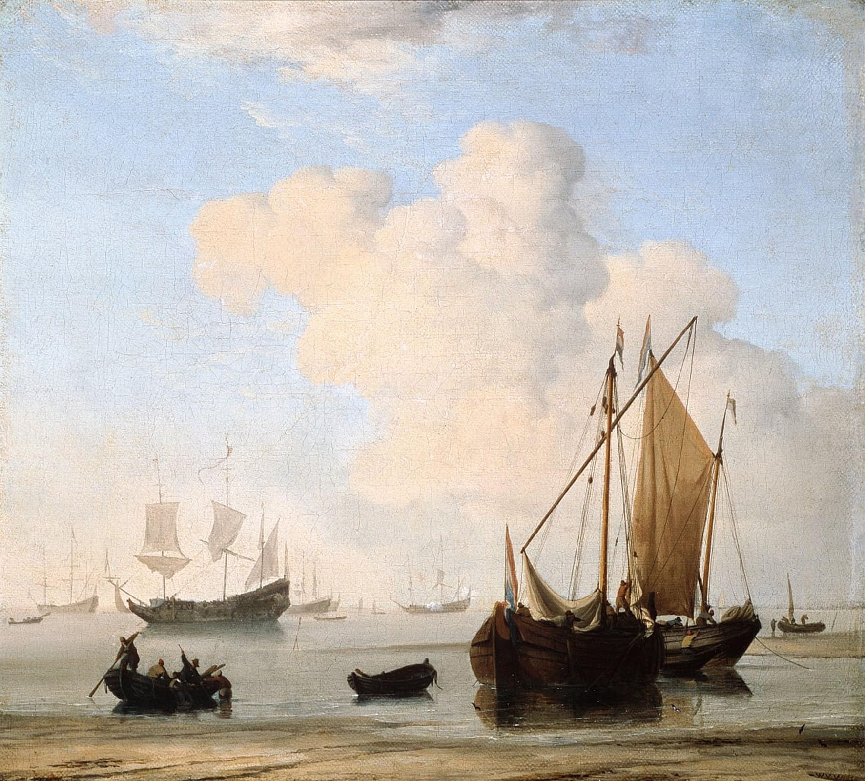POSTERIIk Famous Animal Posters Vintage Picture a Calm by Willem Van De Velde the Younger Modern Wall Decor for Home Decor 60x90cm