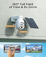 Vista 8 de Solar Security Cameras Wireless Outdoor,2K Solar Cameras for Home Security, Wireless Security Camera System with 360° Pan & Tilt, Color Night