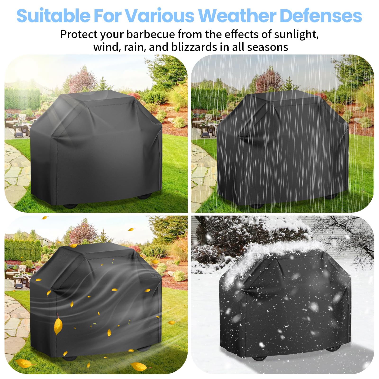 Copertura Barbecue Oxford 210D 145x61x117cm - Impermeabile E Anti UV Per Griglie A Gas - Foto 6