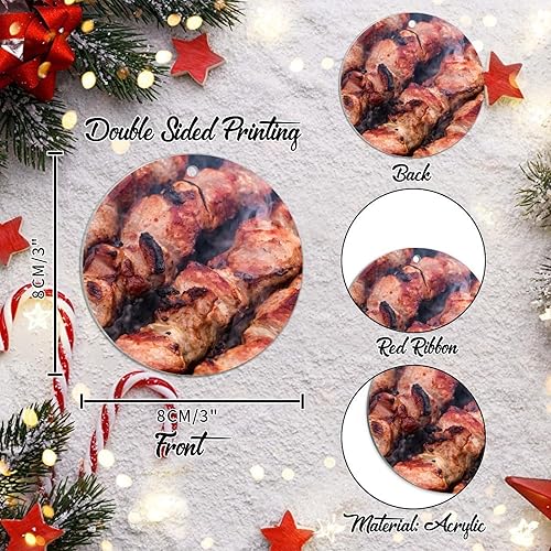 Miniatura 91 de Adorno de Navidad mexicano de tortilla de maíz acrílico adornos para decoraciones de Navidad, divertidos y deliciosos adornos de decoración de árbol