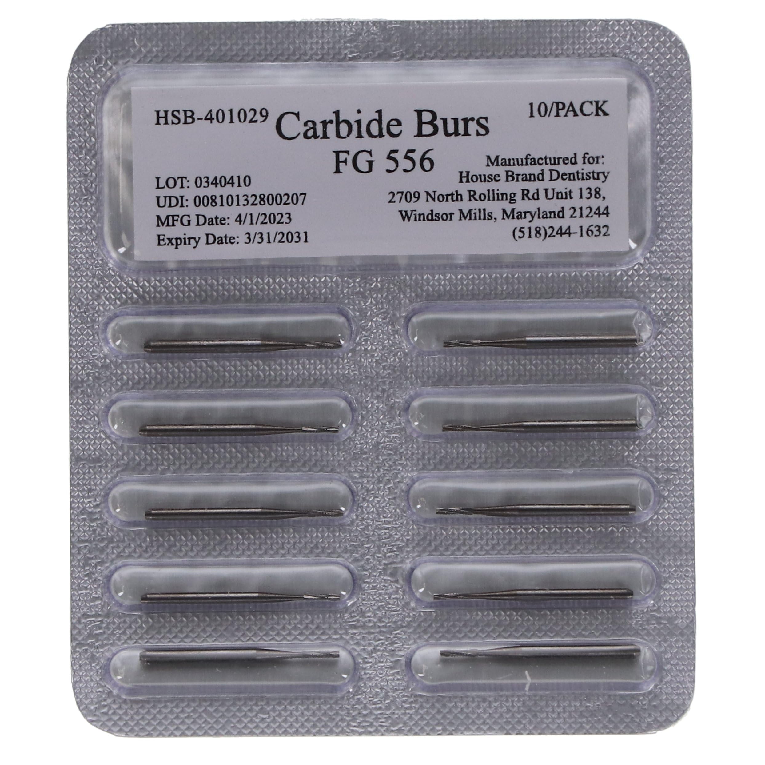 HSB 401161, RA Slow Speed #6, Round Carbide Burs, 100/Pk, Case of 30 Boxes