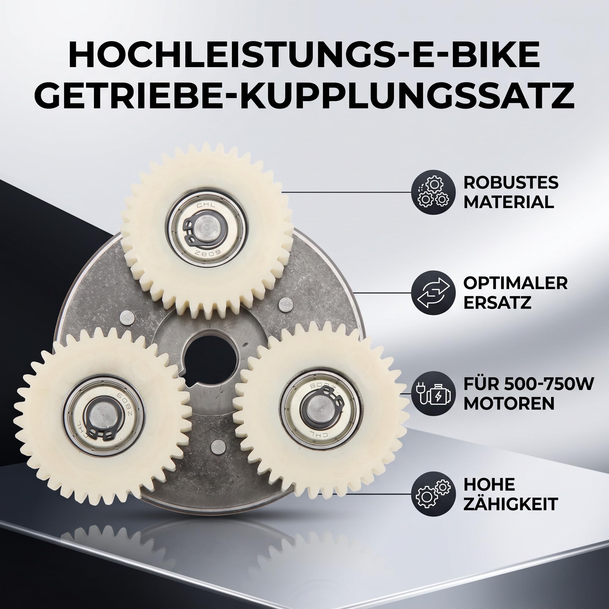 Yosoo Health Gear Motoriduttore Planetario, Kit Frizione Ingranaggio Motore Bici Elettrica,per Motori Che vengono cablati da Destra Potenza 500-750W