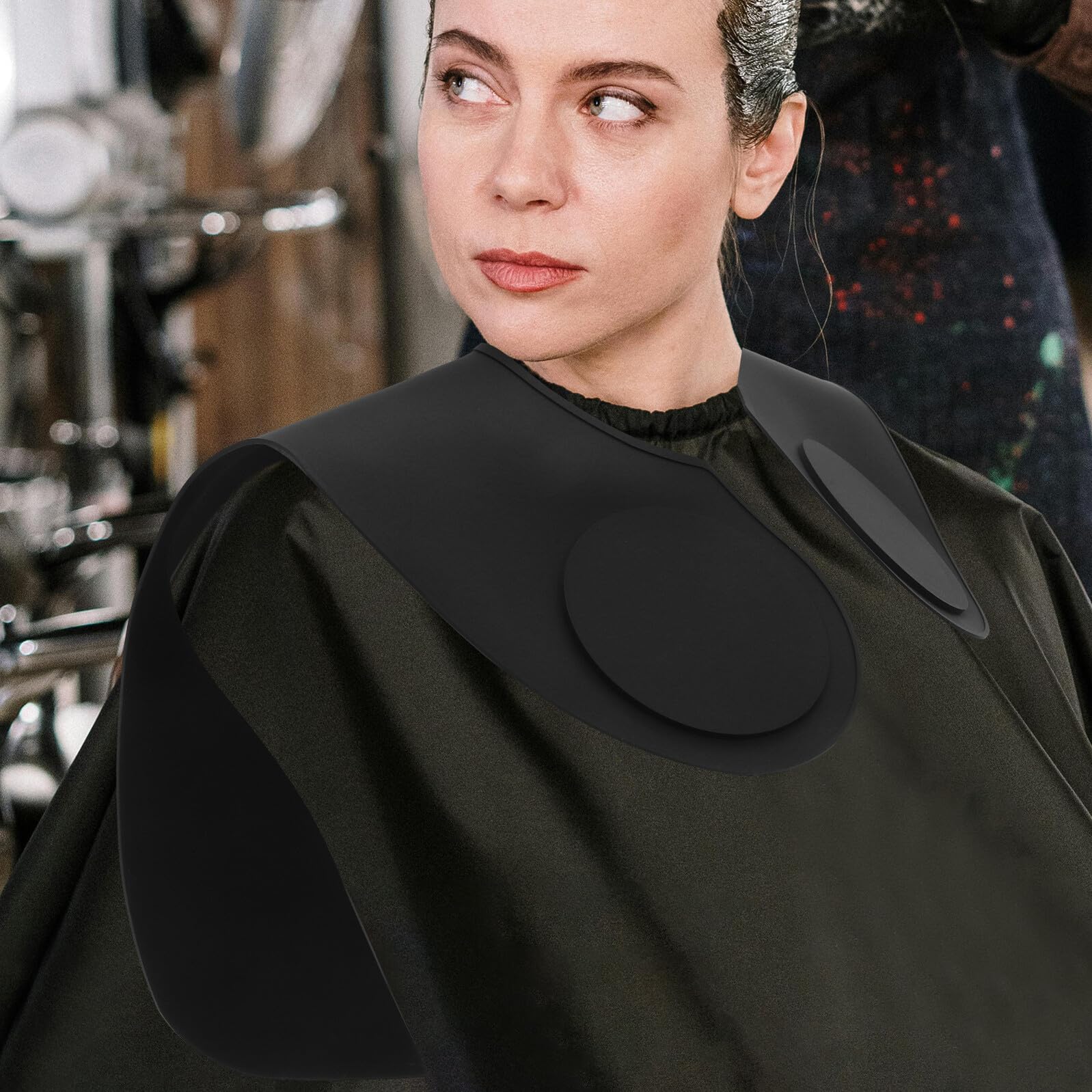 Capa de Silicona para Cortar el Pelo, Negra, Ligera para Peluquería