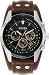 Fossil Men's Coachman Quartz Stainless Steel and Leather Chronograph Watch, Color: Silver, Black (Model: CH2564)