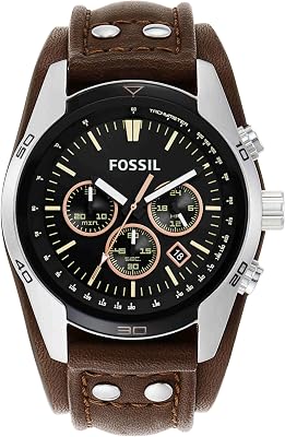 FOSSIL Coachman Watch for Men, Quartz Chronograph Movement with Leather Strap