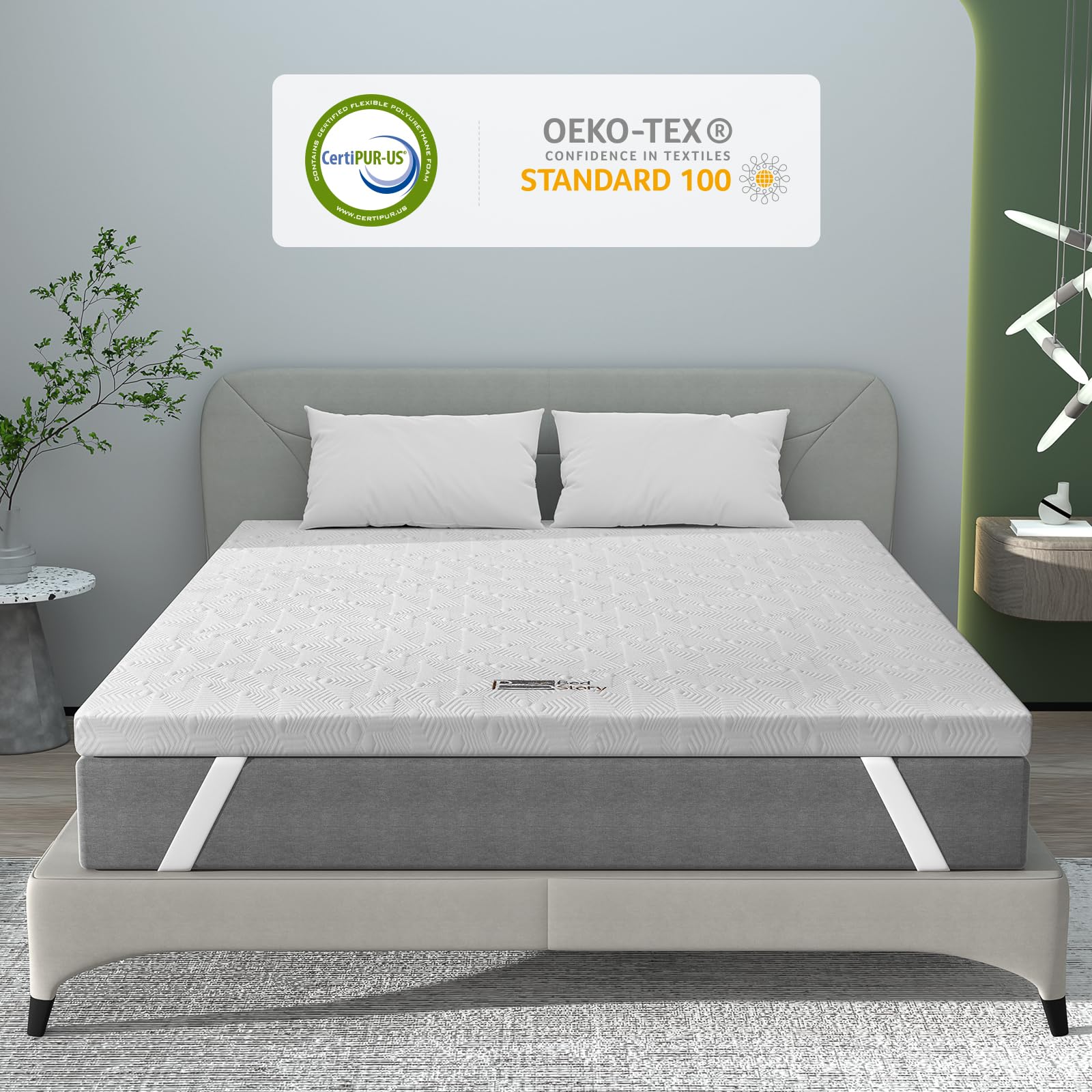 BedStory Harter Topper 180x200cm-5cm Höhe Zwei Härtegrade H3&H4 Matratzentopper,7-Zonen-Matratzenauflage aus Kaltschaum, Matratzentopper für Boxspringbett Wohnwagen Schlafsofa