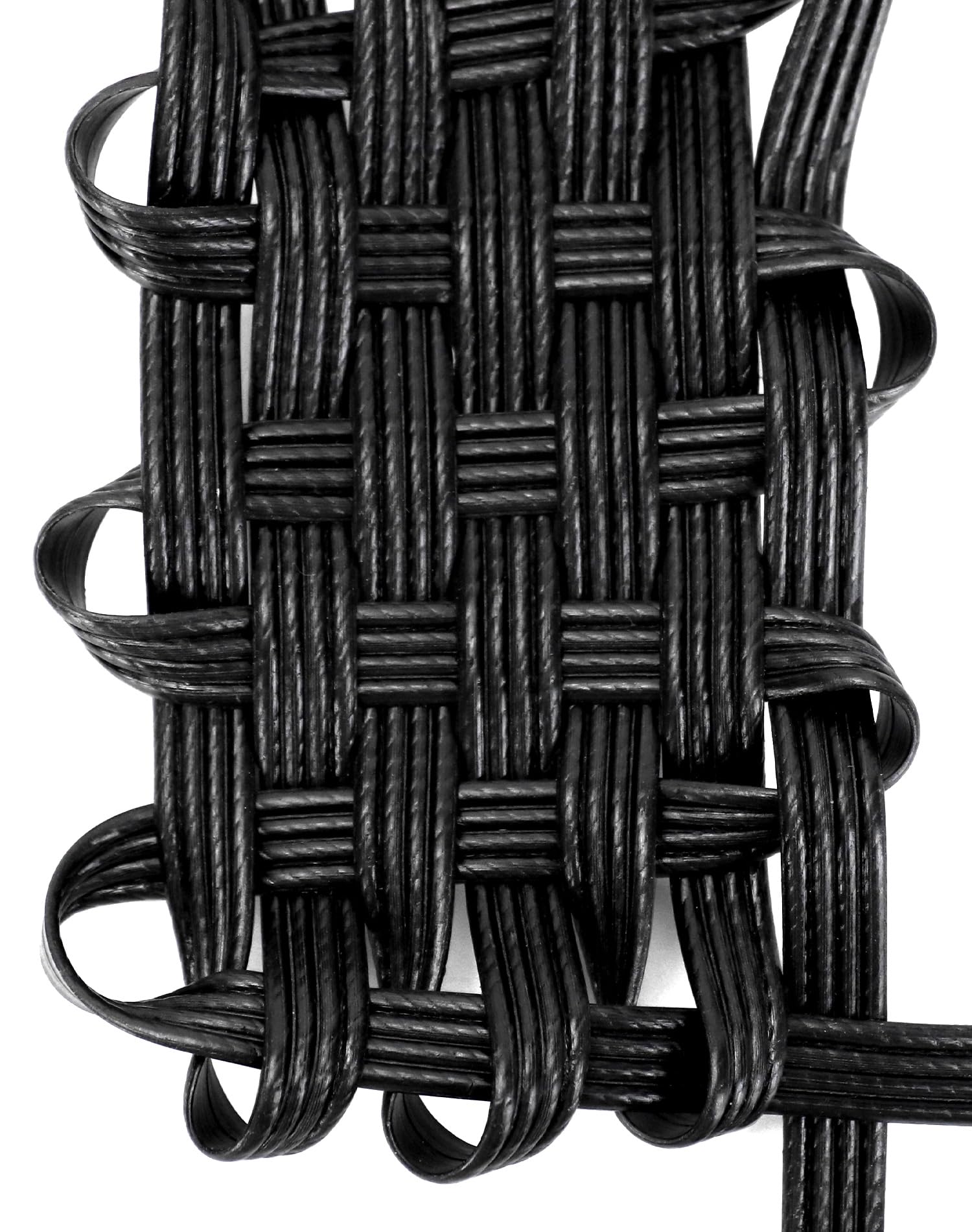 QWORK® PE Rattan, Materiale di Riparazione in Rattan Intrecciato in plastica, Nero, Resistente agli Agenti atmosferici, per Lavoro a Maglia e riparazioni, 0.5 kg