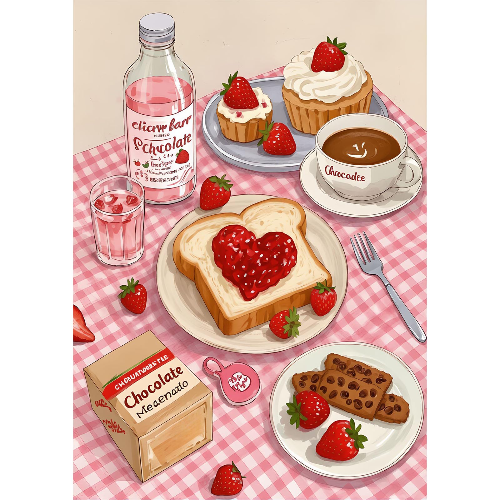 NEWENMO Strawberry and Chocolate Diamond Painting Kits Full Drill Adults โ image 1