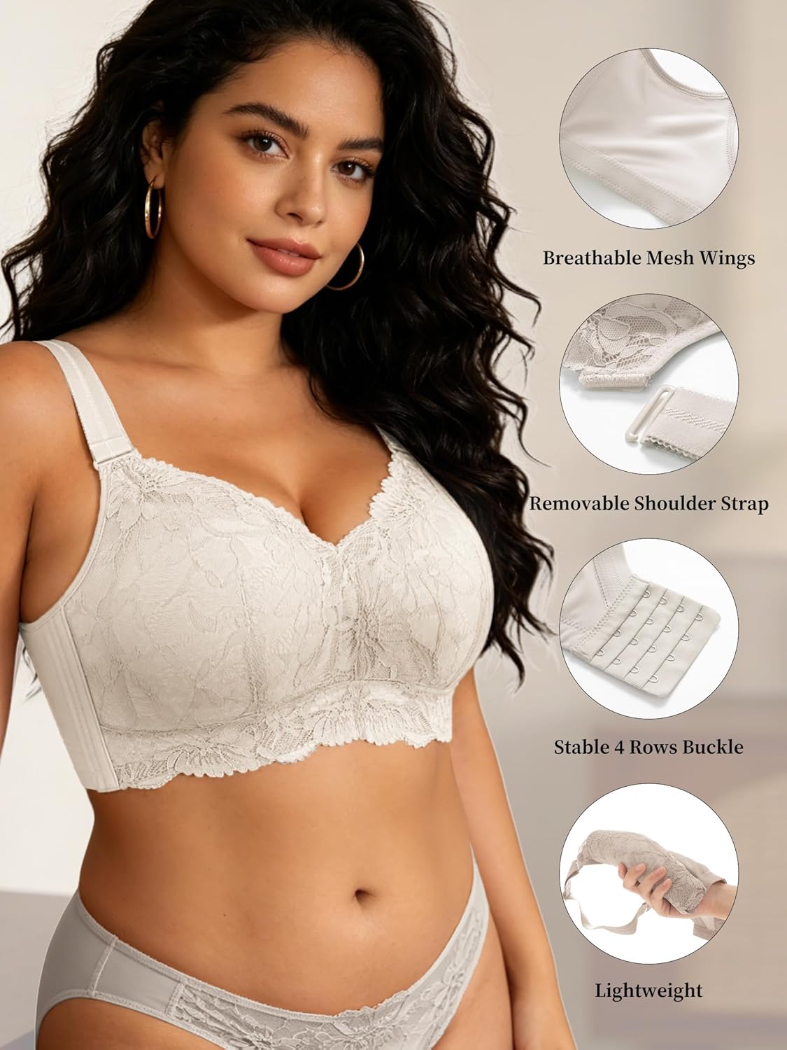 No Wire Plus Size Full Coverage Unpadded Minimizer Comfortable Women's Bra