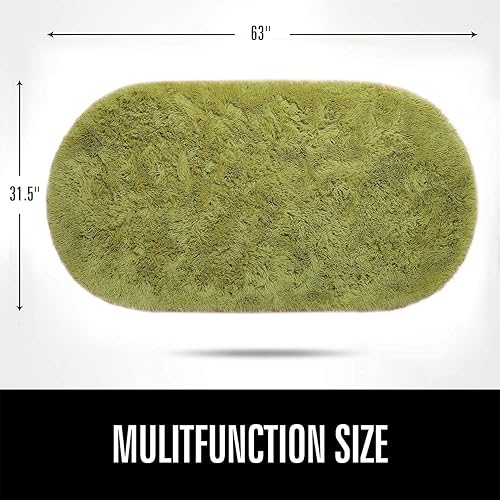 Miniatura 145 de LOCHAS Alfombra esponjosa para dormitorio, 2.6 x 5.3 pies, alfombra lanuda para dormitorio, mesita de noche, alfombra ovalada suave para sala