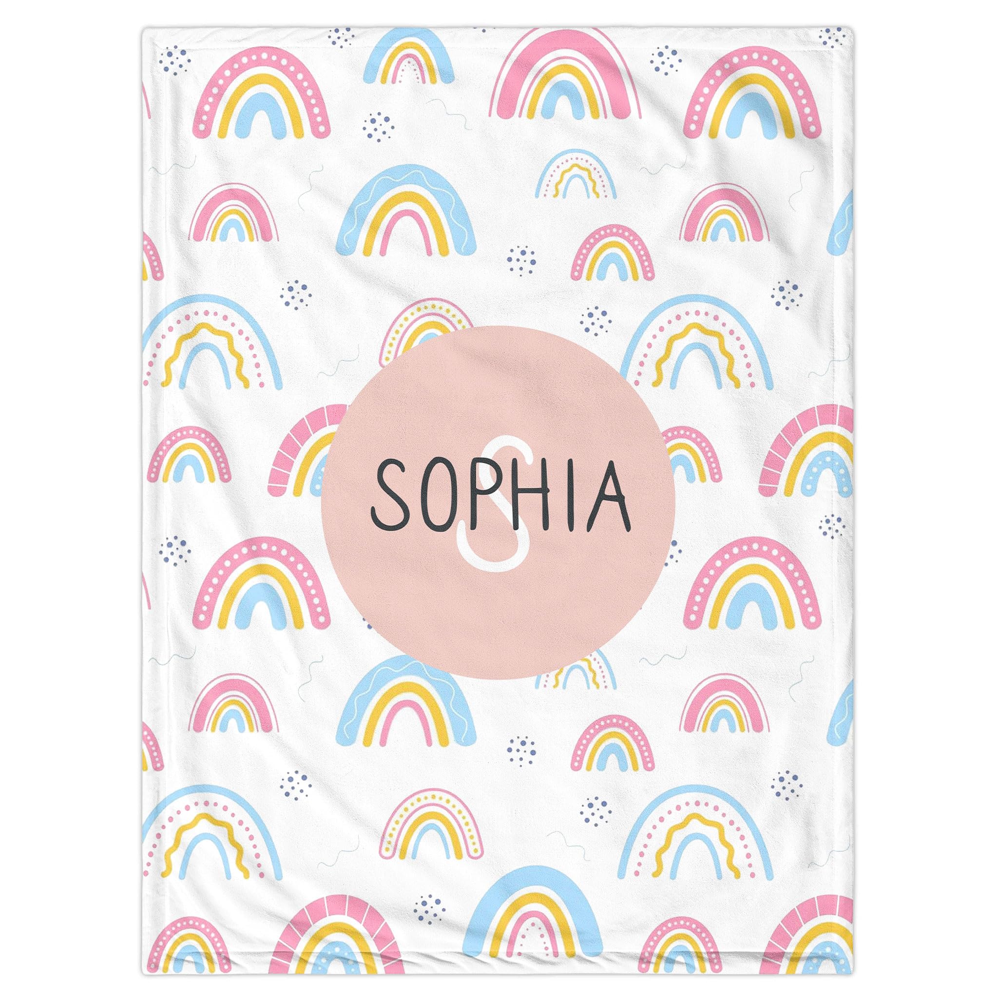 Funny DIY Personalized Baby Blanket for Girls Boys Kids Custom Boho Rianbow Baby Blanket with Name Customized Birthday for Grandkids New Mom Customize