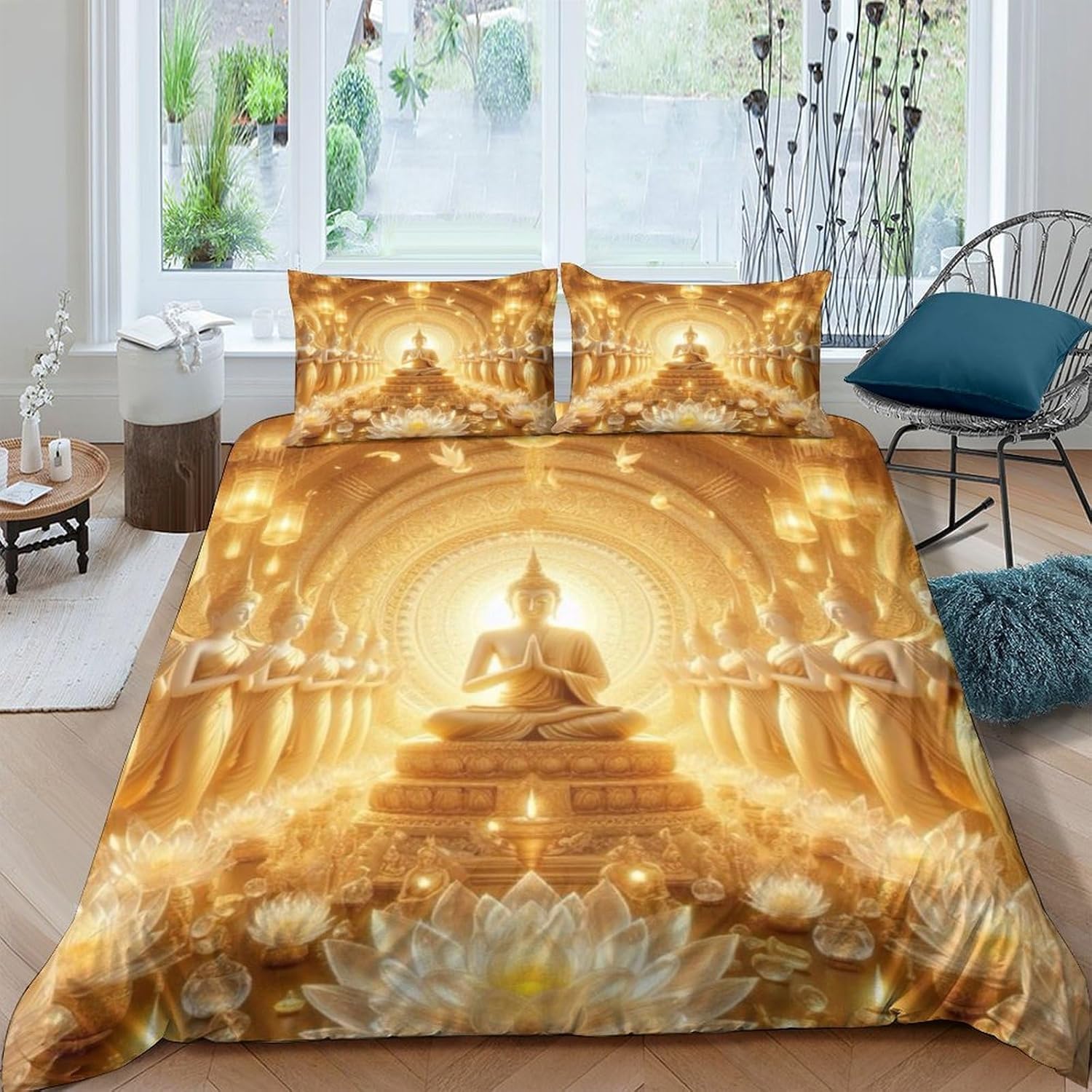 Housse de couette Bouddha parure de lit enfant fille garçon fermeture éclair