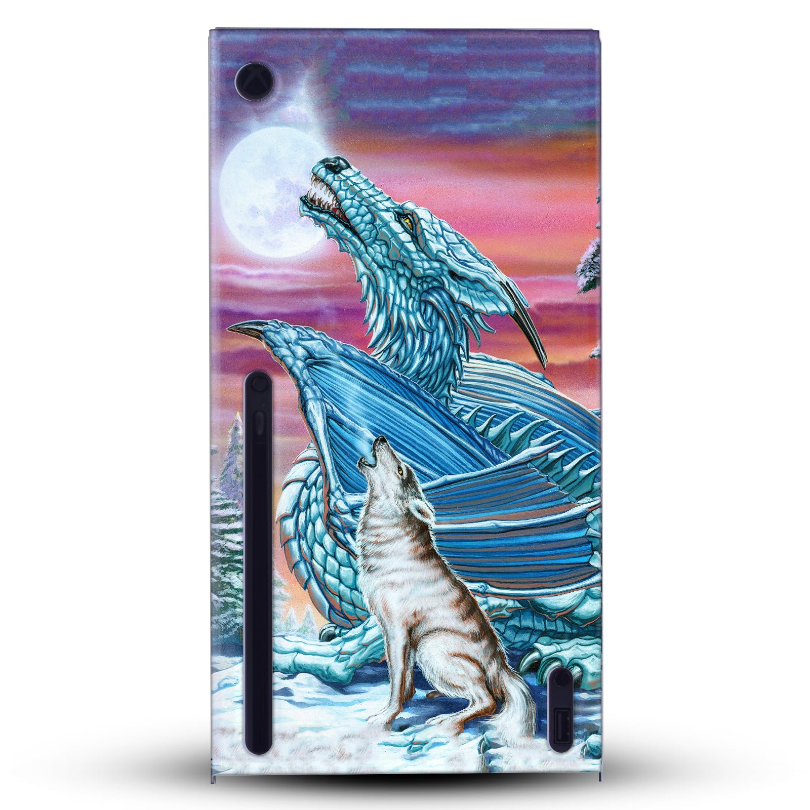 Head Case Designs Sous Licence Officielle Ed Beard Jr Lune De Loup De Chanson De Lune Dragons Enveloppement De Console De Jeu Et Skins Pour Manette De Jeu Ensemble compatible avec Xbox Series X