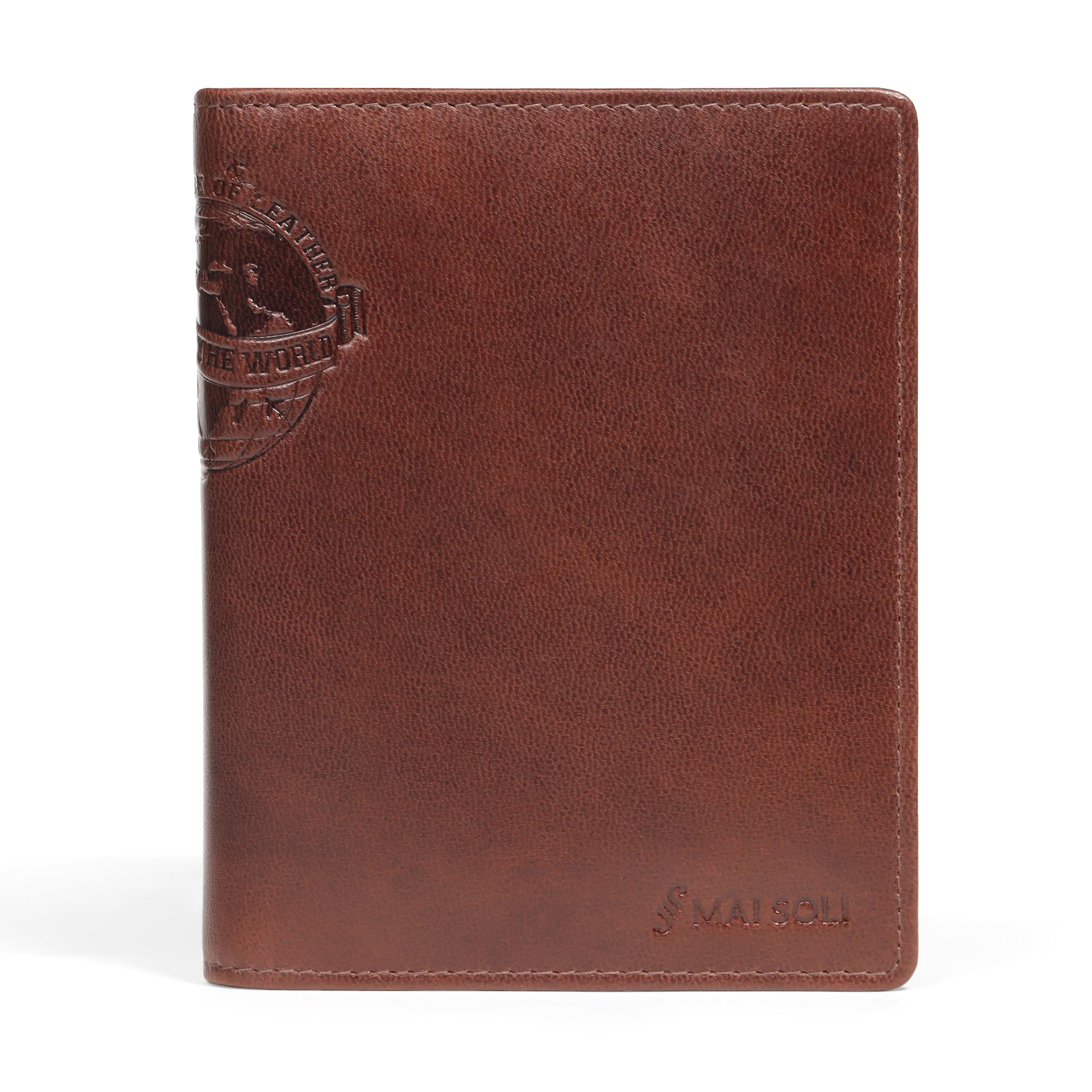 genuine leather harbor travel wallet, passport cover, 2 passport holder slots with flap closer, 1 note compartment, rfid protected passport wallet - vintage