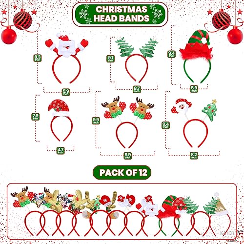 Miniatura 2 de KatchOn, Diademas de Feliz Navidad para adultos, paquete de 12  Diademas de Navidad para mujeres, recuerdos de fiesta de Navidad para niños  Diadema