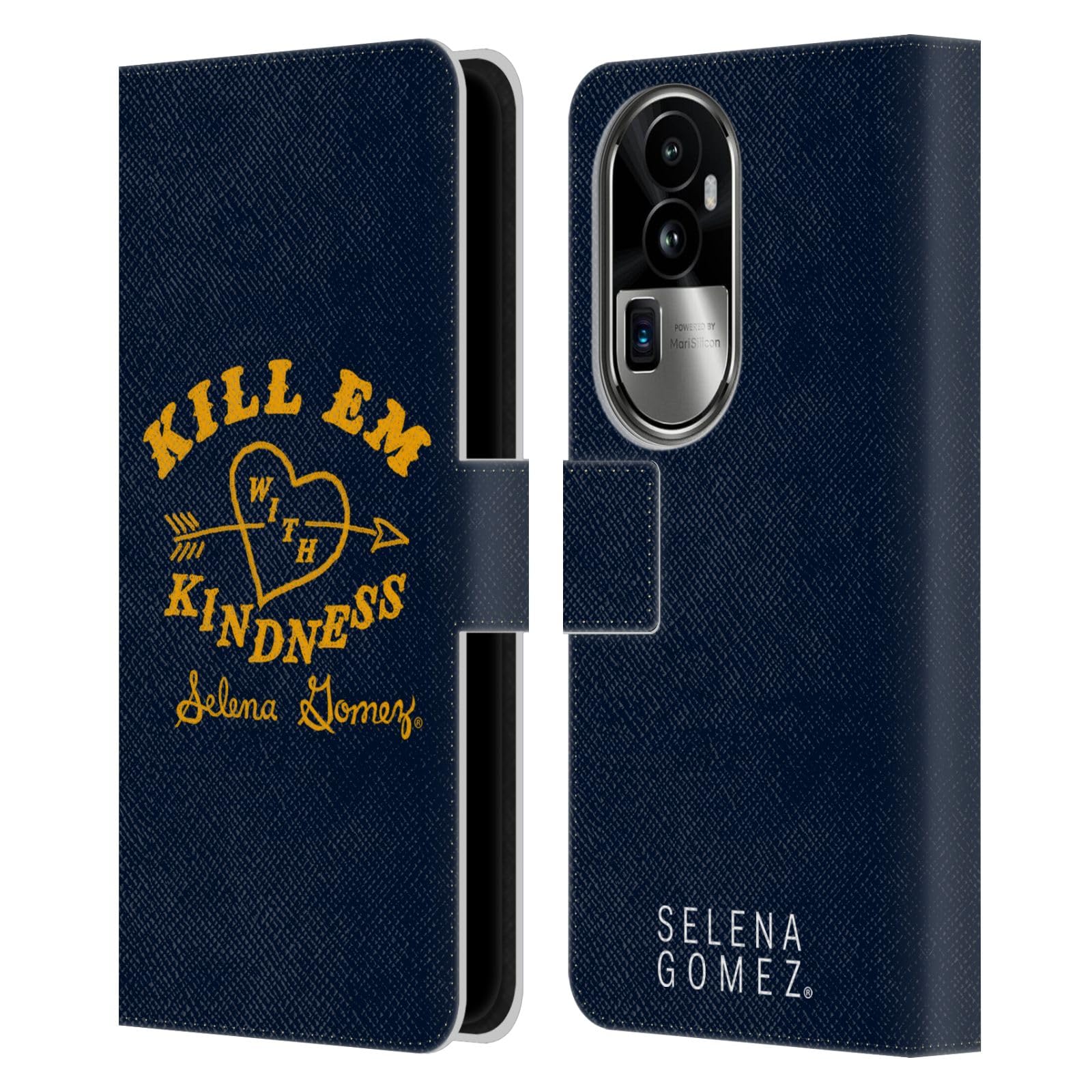 Head Case Designs Officially Licensed Selena Gomez Kill Em with Kindness Revival Art Leather Wallet Case Compatible With Oppo Reno10 Pro+