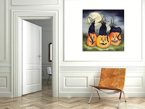 Miniatura 6 de Jaxson Rea "Haunting Halloween Night II No Border Gallery Wrapped Canvas by Kathleen Parr McKenna, 12" x 12"