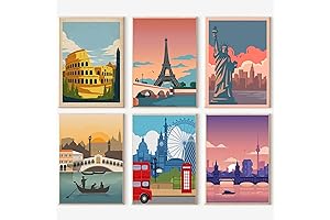 cupmod Paint by Number Kits for Adults Beginners City Travel