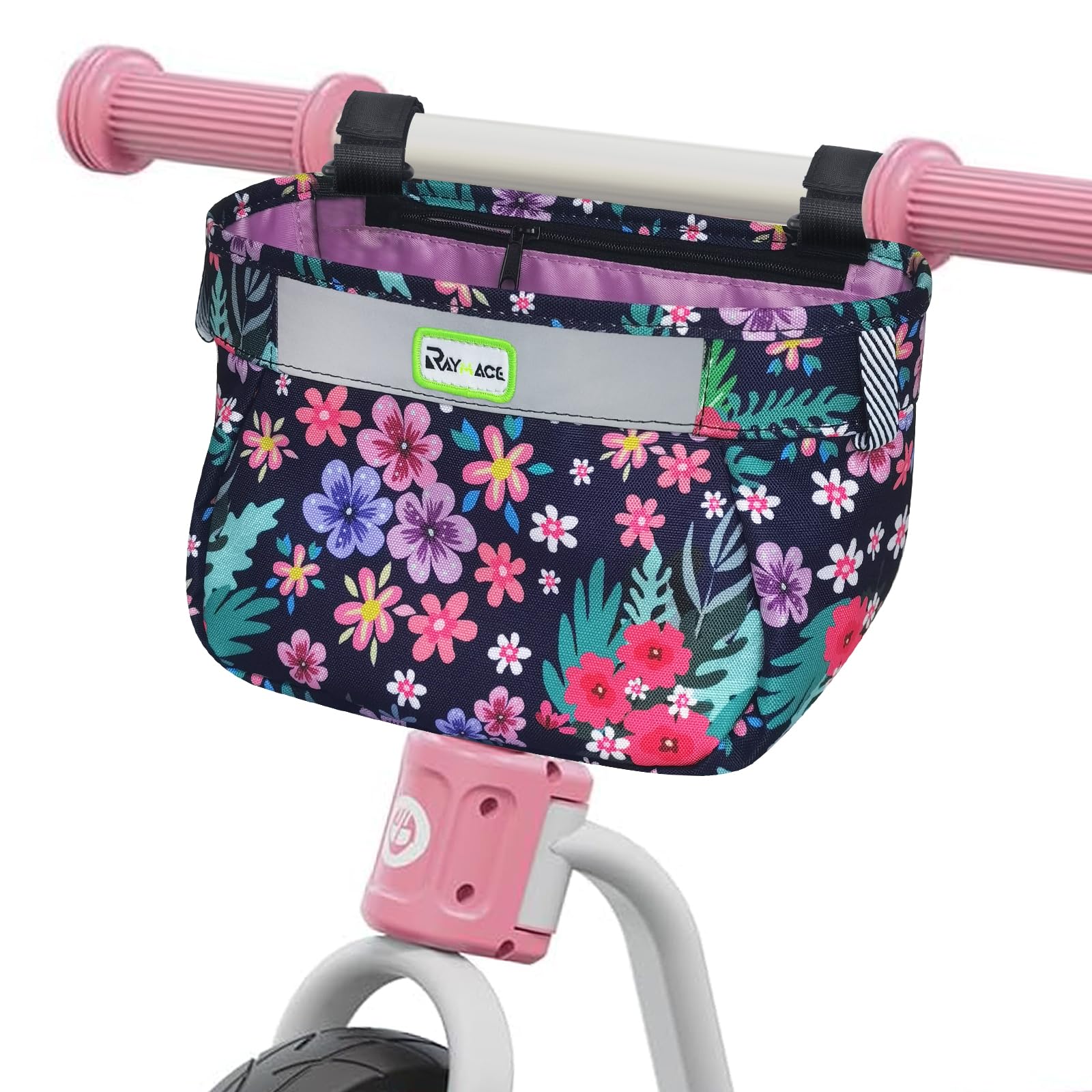 RAYMACE Kids Bike Basket,Children's Bike Basket Front,Waterproof Bicycle Basket Handlebar Bag for Girls,Boys Toddlers Bike or Scooter Accessories