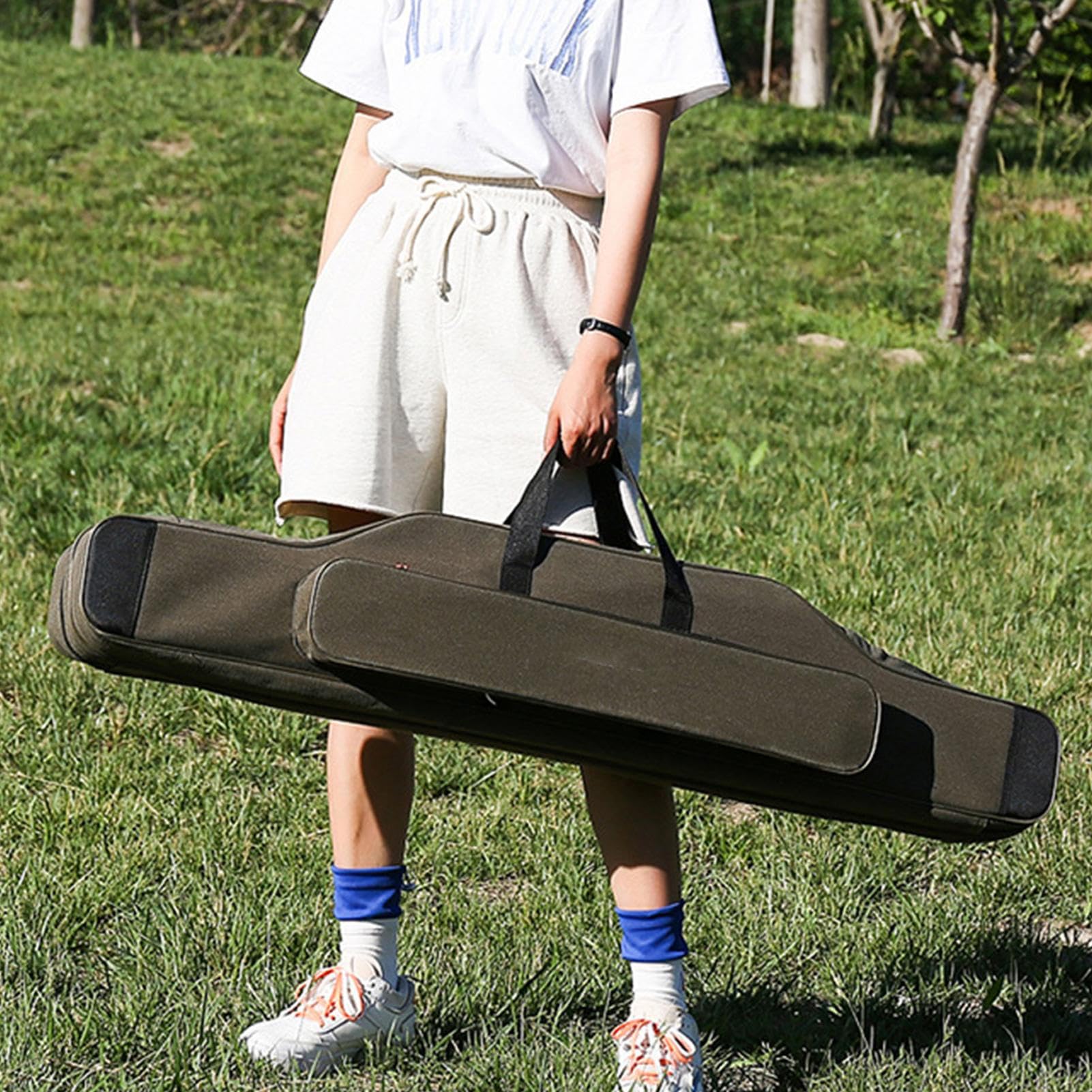 Borsa per canna da pesca, borsa per canna da pesca, borsa trolley per canna da pesca impermeabile, borsa per attrezzi da pesca in tela, borsa per canna da pesca, porta pesca per esterni, 100 cm, se