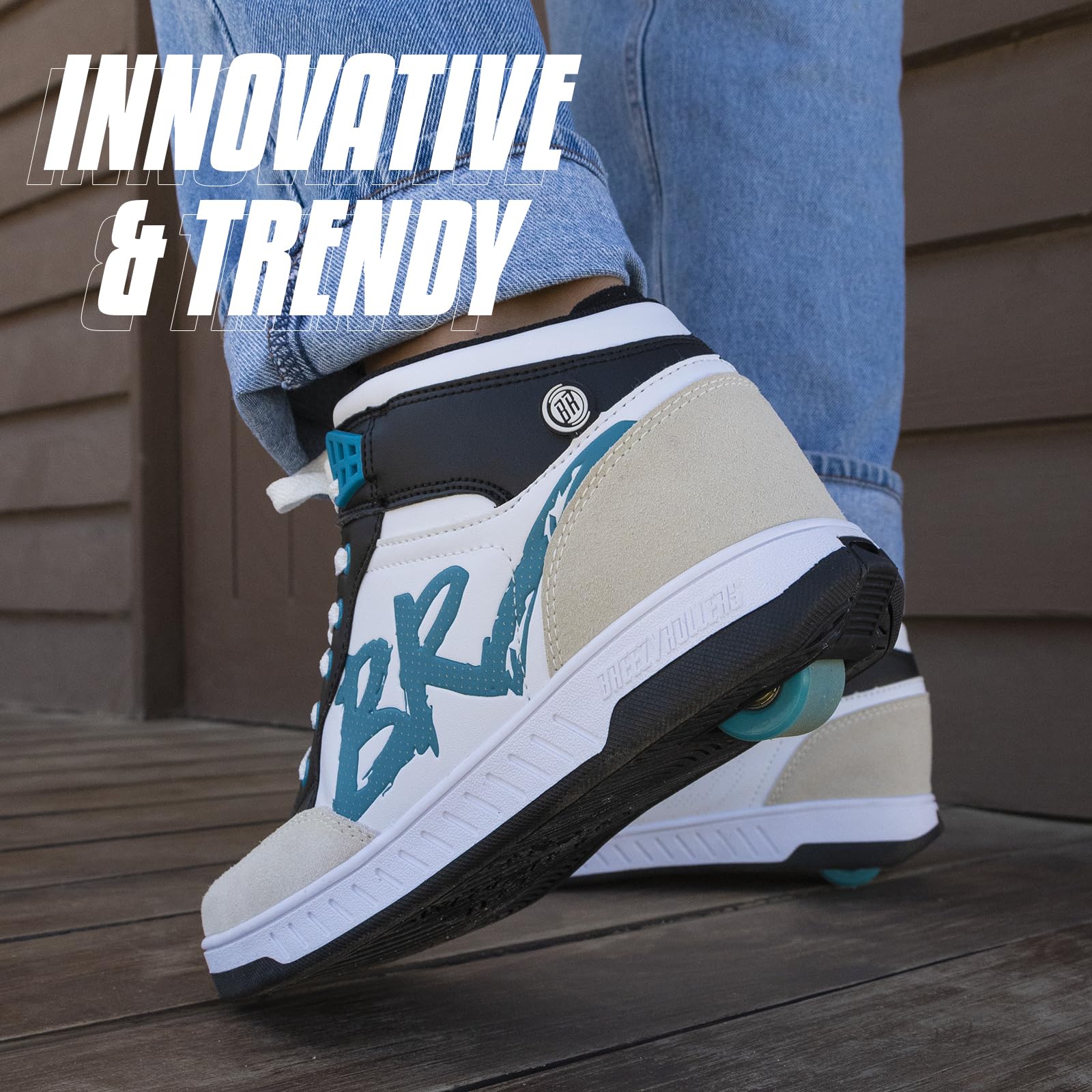 Breezy Rollers Zapatos con Ruedas para Niños | Zapatillas-Patines Infantiles | De Zapatos Callejeros a Patines en Segundos | Sistema de Clic Patentado | Zapatillas con Ruedas para Niñas y Niños