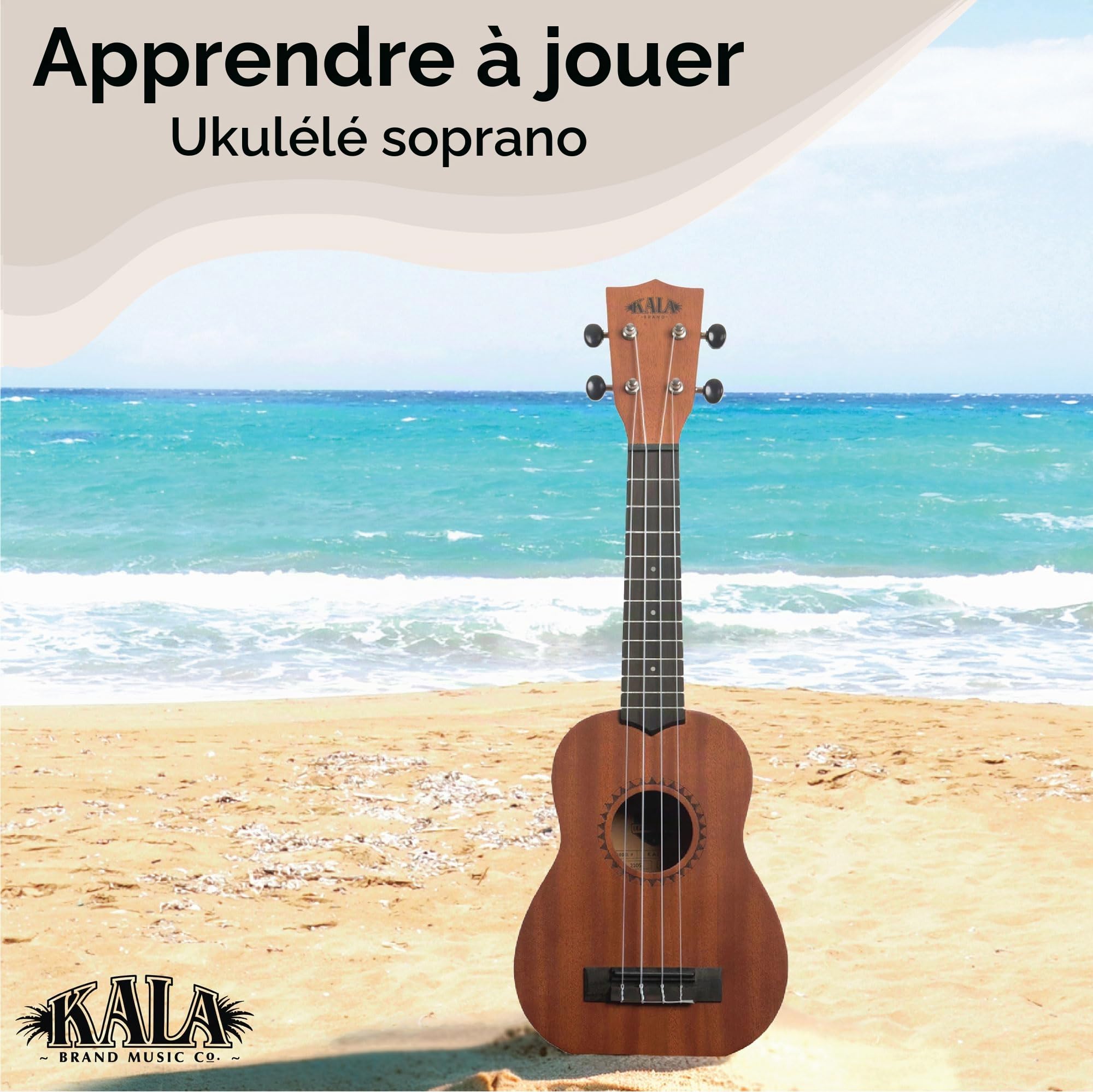 Kala - KALA-LTP-S - Ukulélé Soprano Adultes Étudiants et Débutants, Ukulélé École intermédiaire en Acajou et Palissandre avec étui souple et guide d'introduction inclus