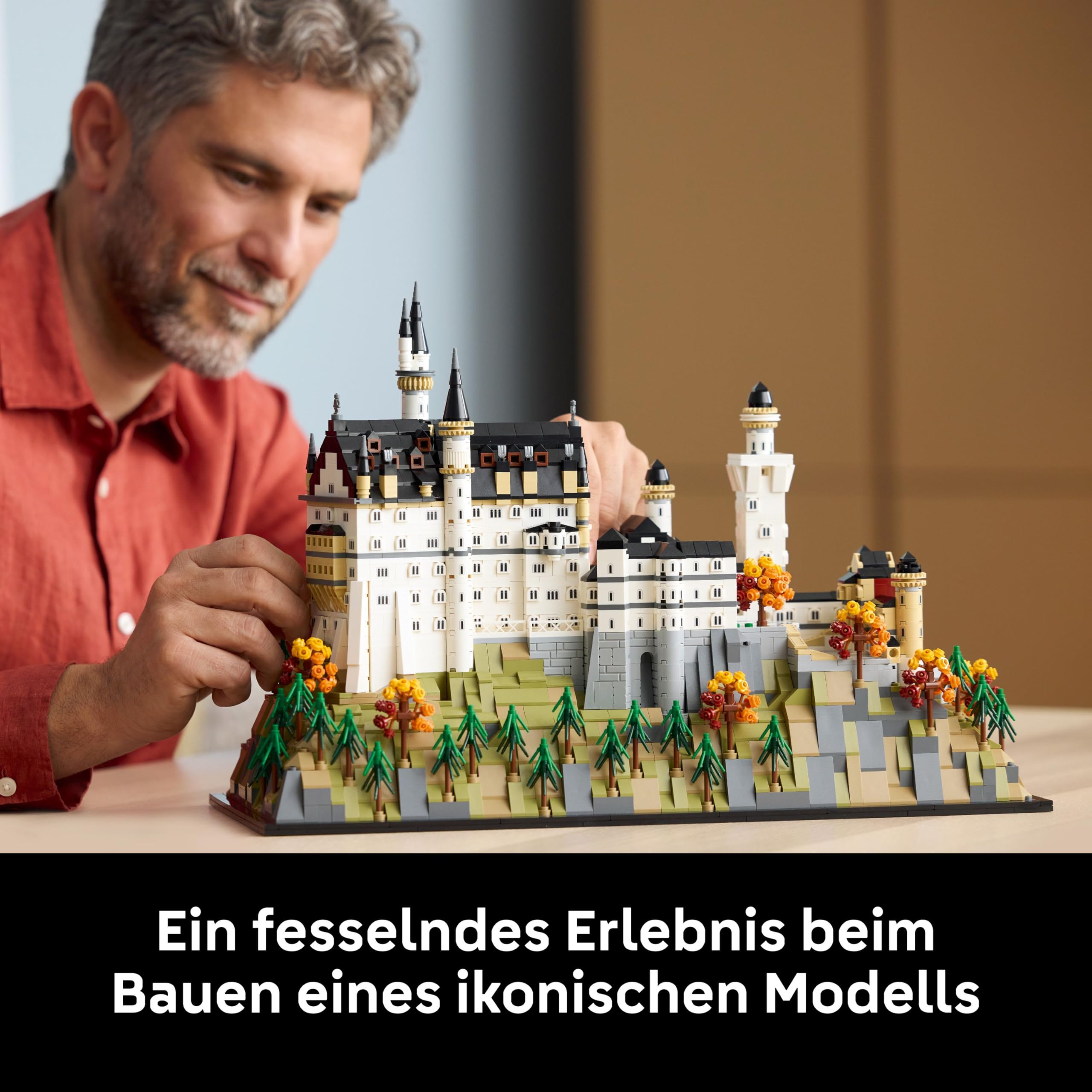 LEGO Architecture Schloss Neuschwanstein - 3D Puzzle für Erwachsene - Modellbau mit Türmen, Innenhöfen & detailliertem Innenraum - Historisches Geschenk für Fans - 21063