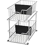 Simple Houseware 2 Tier Cabinet Wire Basket Drawer Organizer, Grey