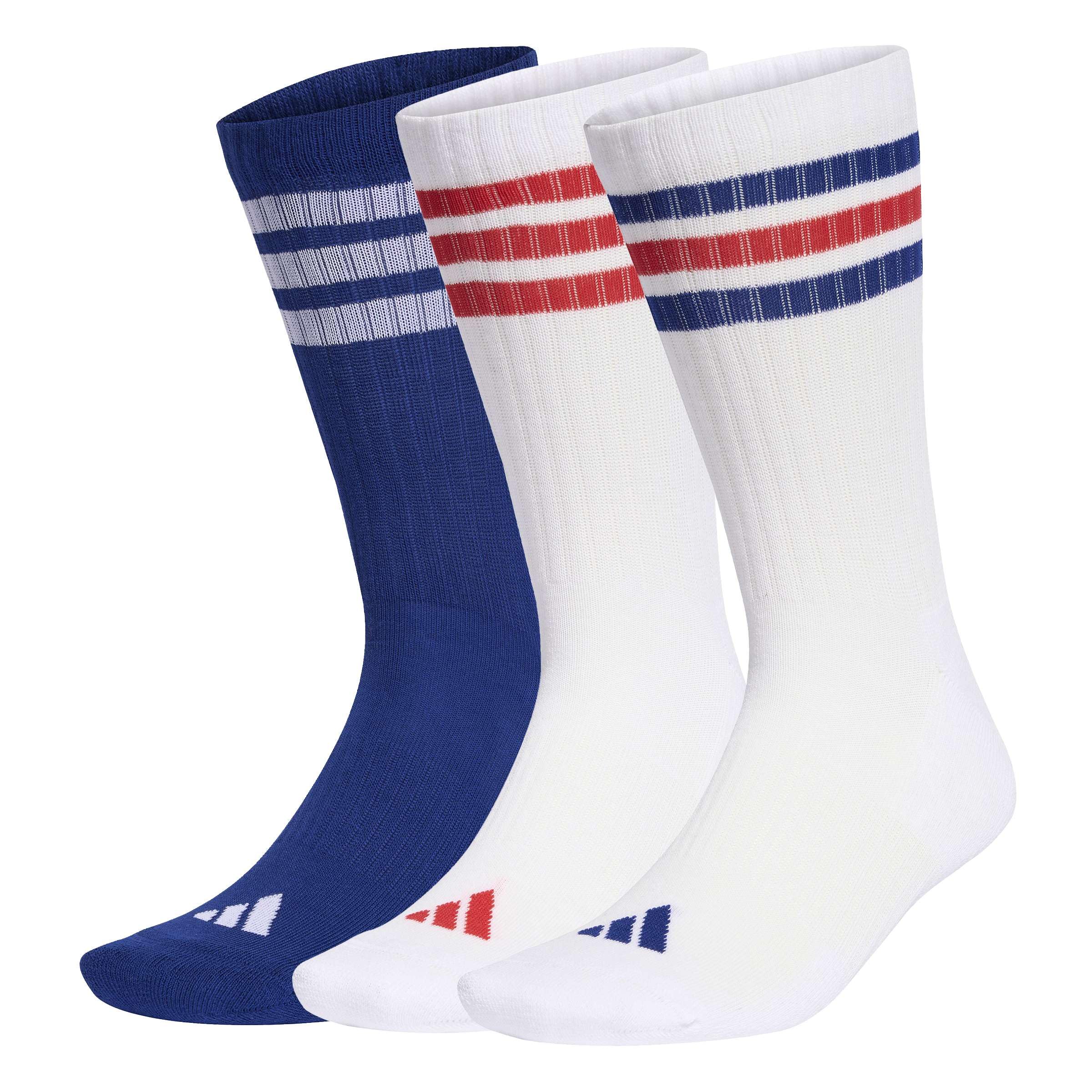 Adidas Unisex Blanc Football Socks 3-Stripes (X3)