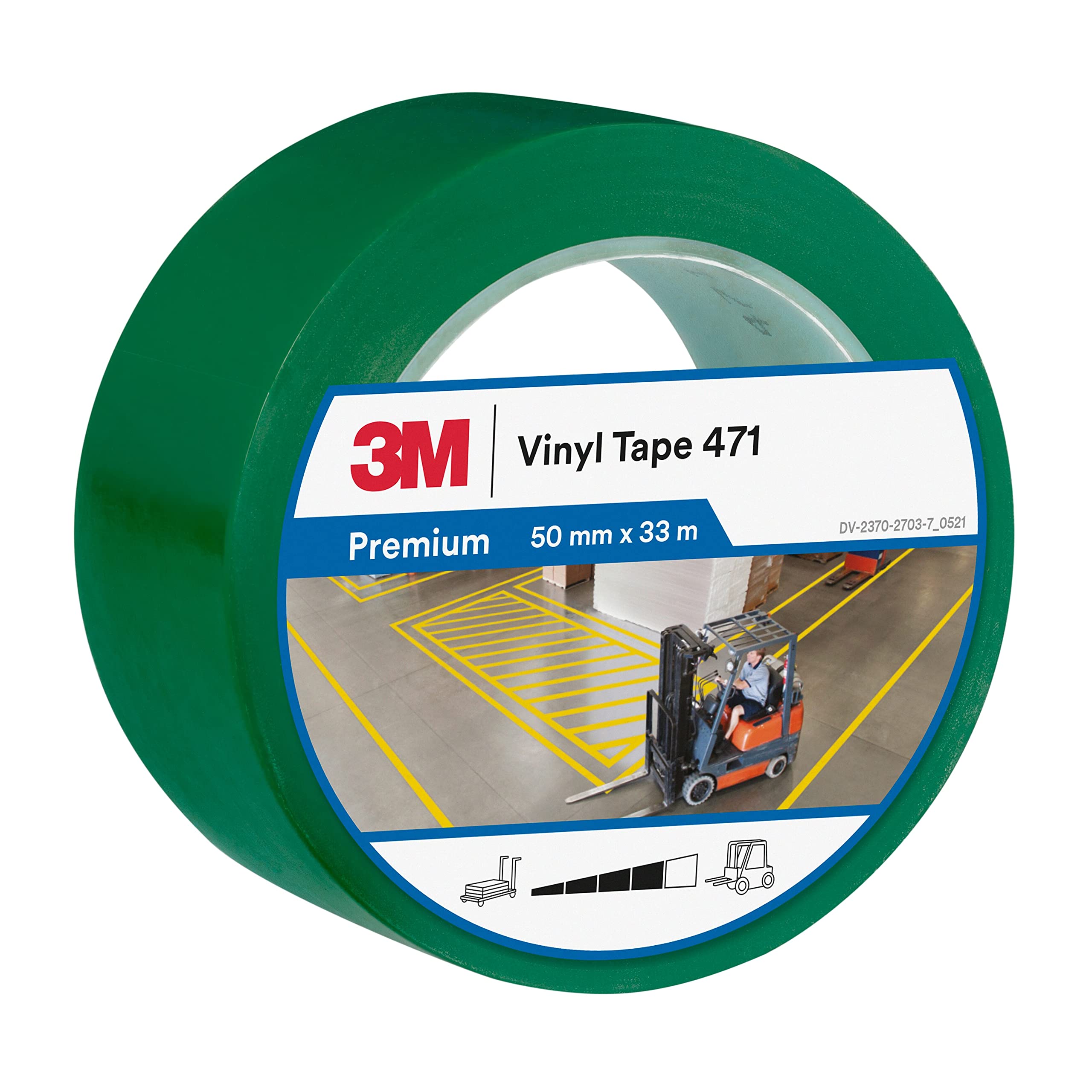3M Taśma winylowa 471, 50 mm x 33 m, zielona