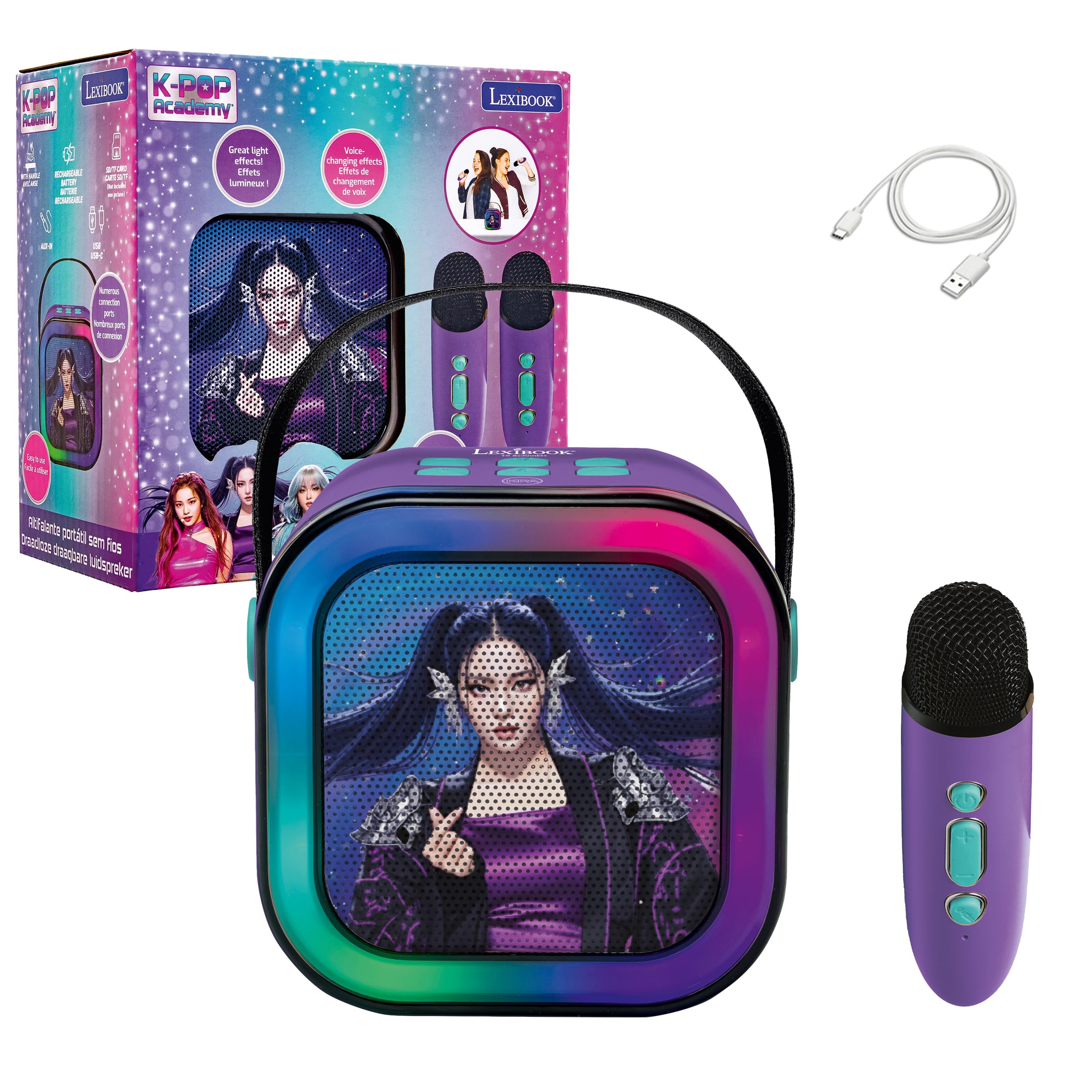 LEXIBOOK, K-POP Academy, Karaoke Speaker, Purple, BTC020KPZLXB