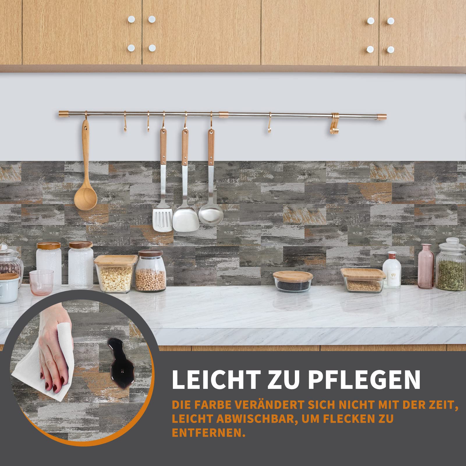 Aufun 3D Tegelstickers 30cm x 30cm, 10 Stuks Keuken Badkamer Tegel