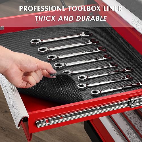 Miniatura 4 de MIXPOWER Revestimiento profesional para caja de herramientas y cajón, alfombrilla de goma de espuma antideslizante de fácil corte para cajón, forros