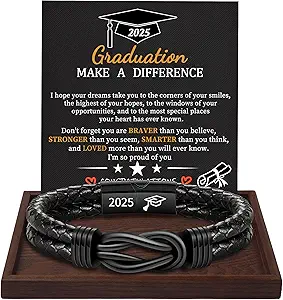 Gifts for Men Leather Bracelet Brown Braided Forever I Love You Gifts for Him Infinity Cuff Bracelets Birthday Gifts for Boyfriend Son Grandson Husband Dad Mens Fathers Day Gift