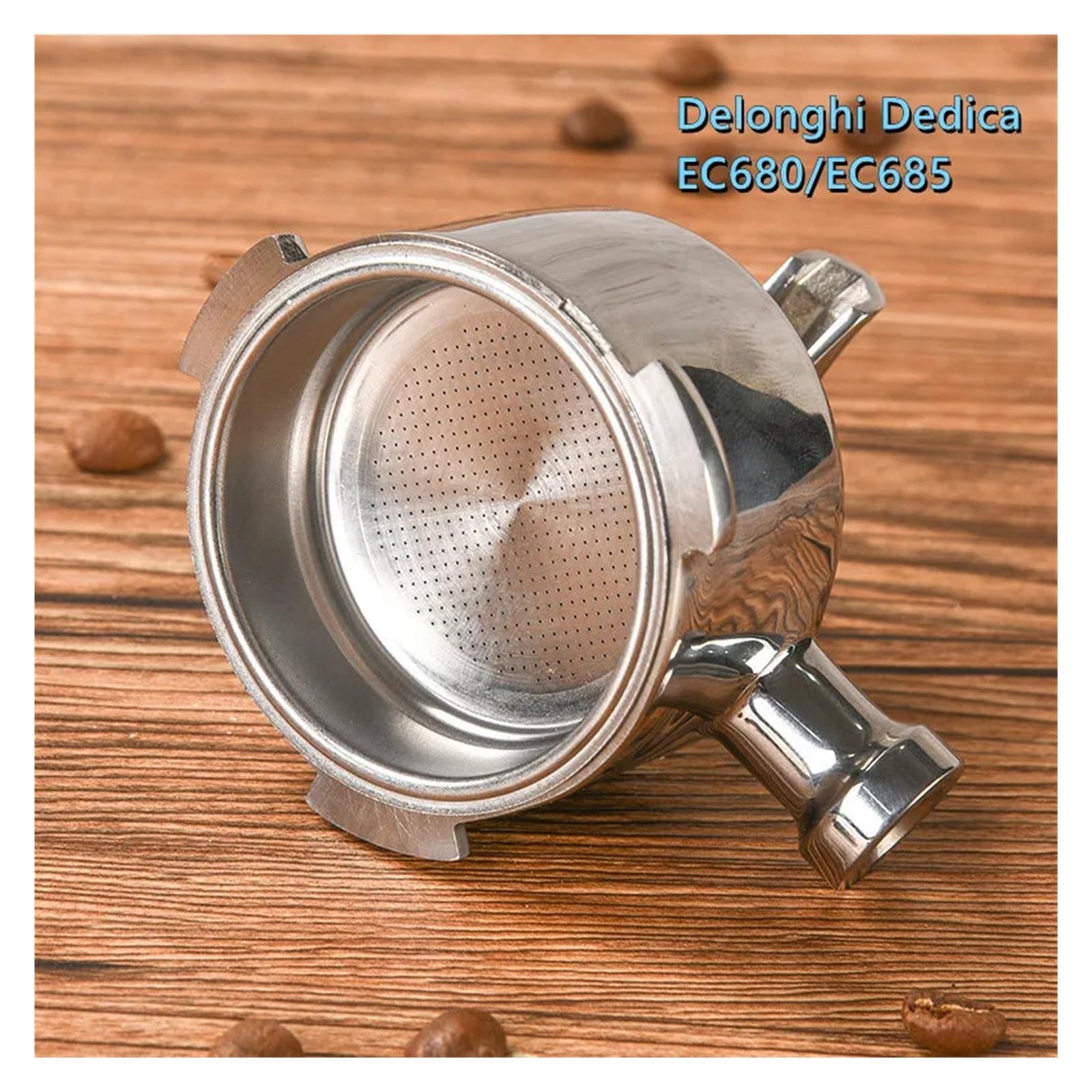 Compatible Con Delonghi, Compatible Con Dedica, EC680/685 ECP33.21 ECP35.31 De Acero Inoxidable, Soporte De Filtro De Portafiltro De Café De Doble Boquilla De 51 Mm De Cabezal Único(3 ears)