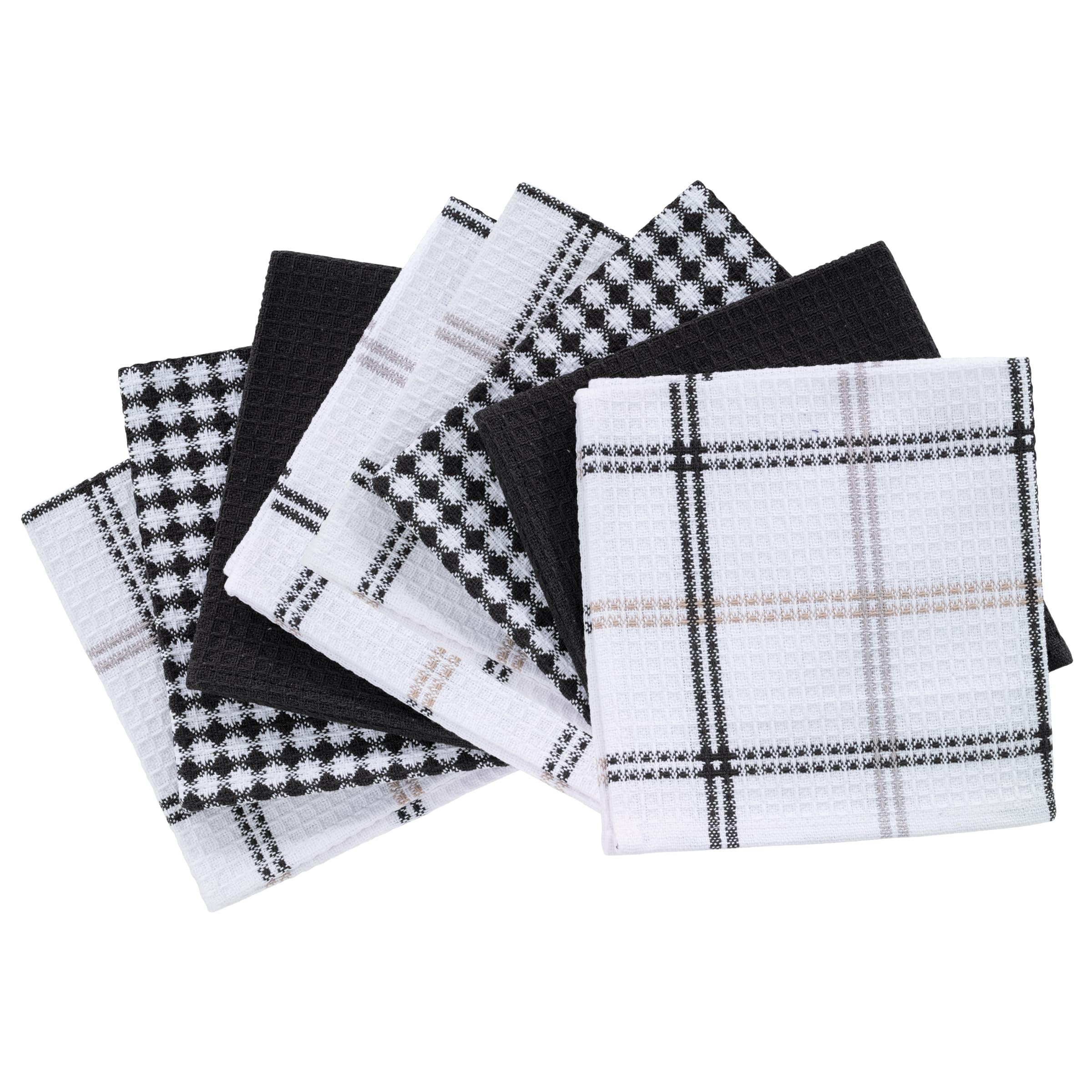 T-Fal Premium Waffle Dish Cloths – 8-Pack, 12x13 Inch Super Absorbent 100% Cotton Kitchen Towels For Washing Dishes