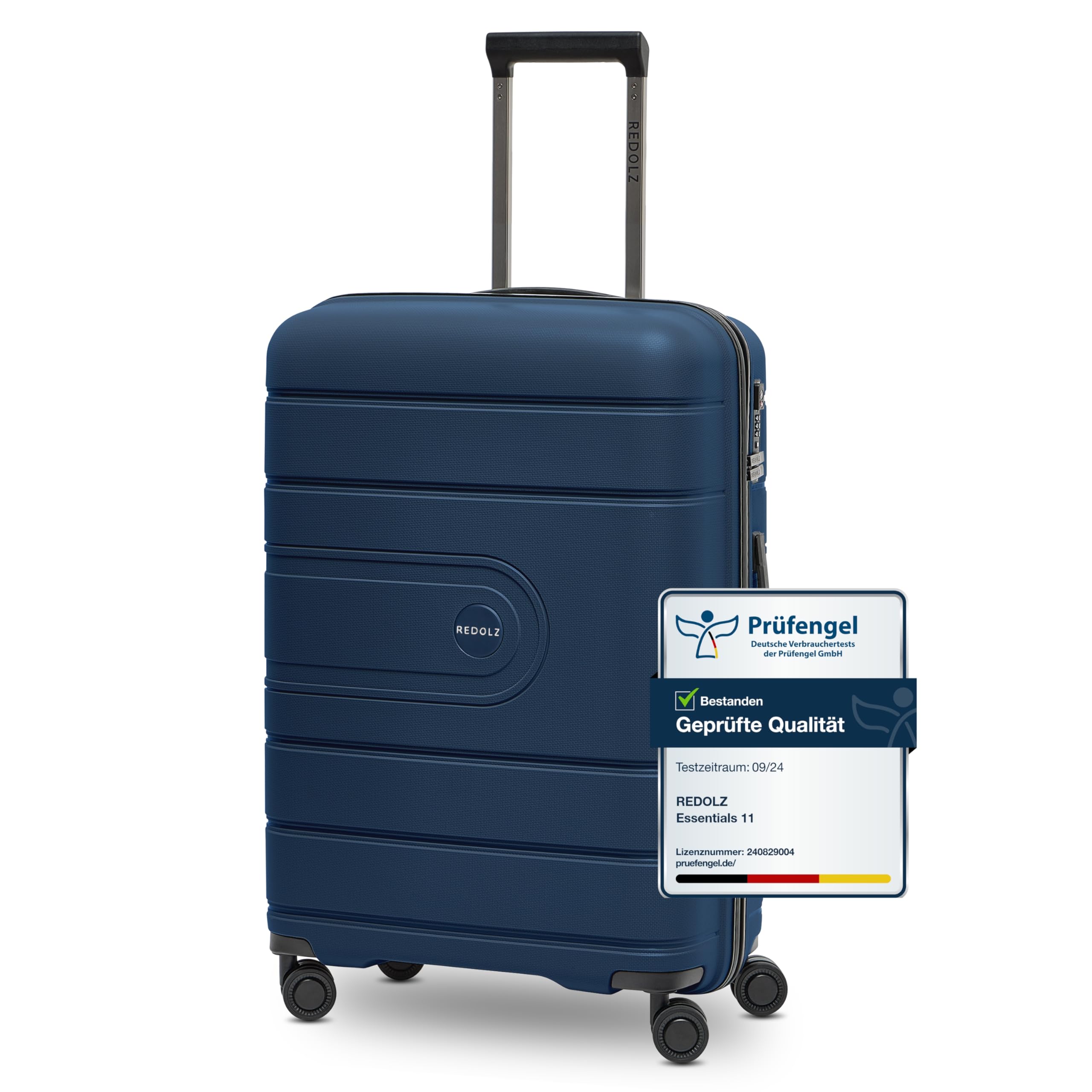 REDOLZ Hartschalen Check-in Koffer | Mittelgroßer Trolley 45 x 26 x 66 cm | Leicht und robuster reiseversichert | 4-Roll